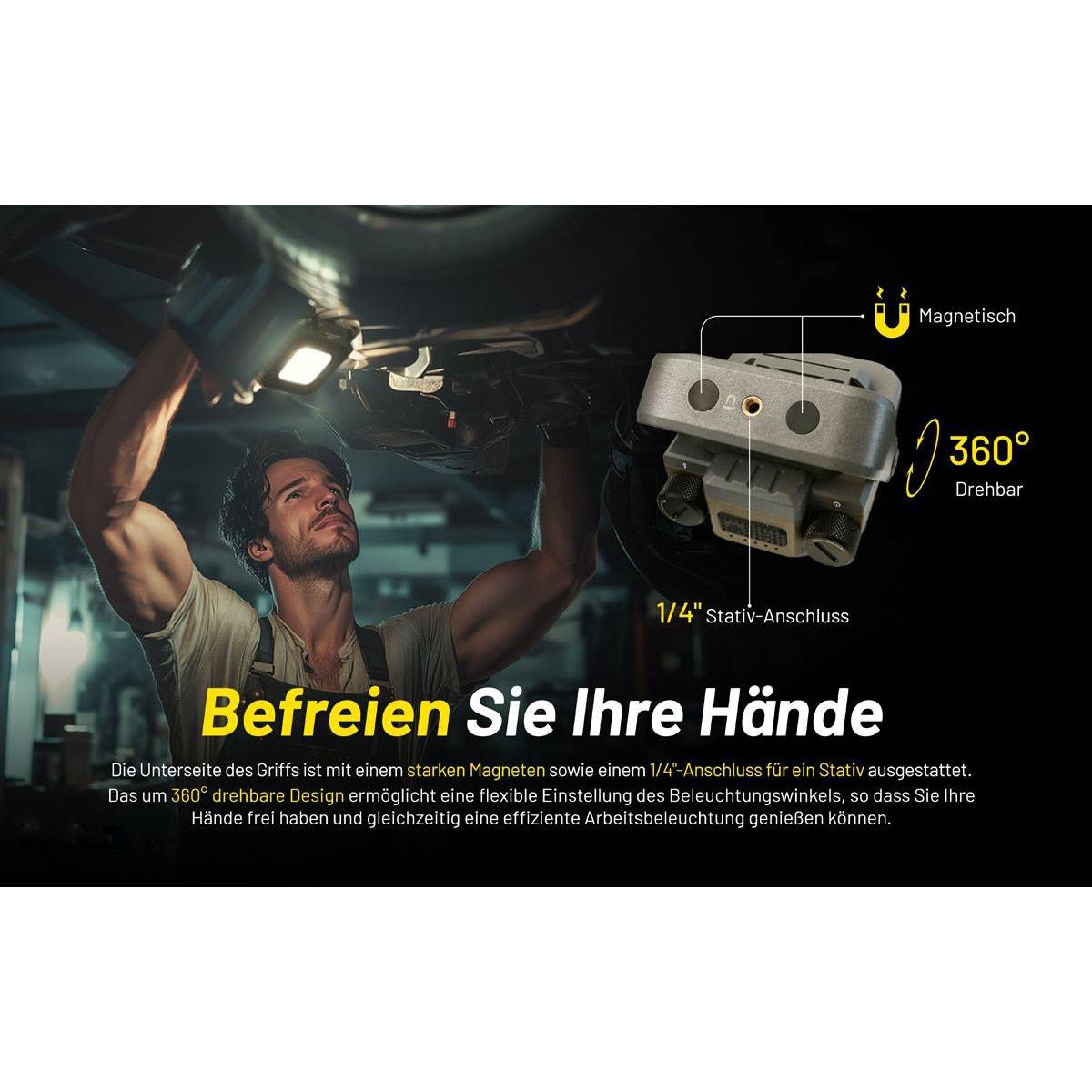 Nitecore Worklight NWL30 universelle LED-Arbeitsleuchte 3000 Lumen - Grün