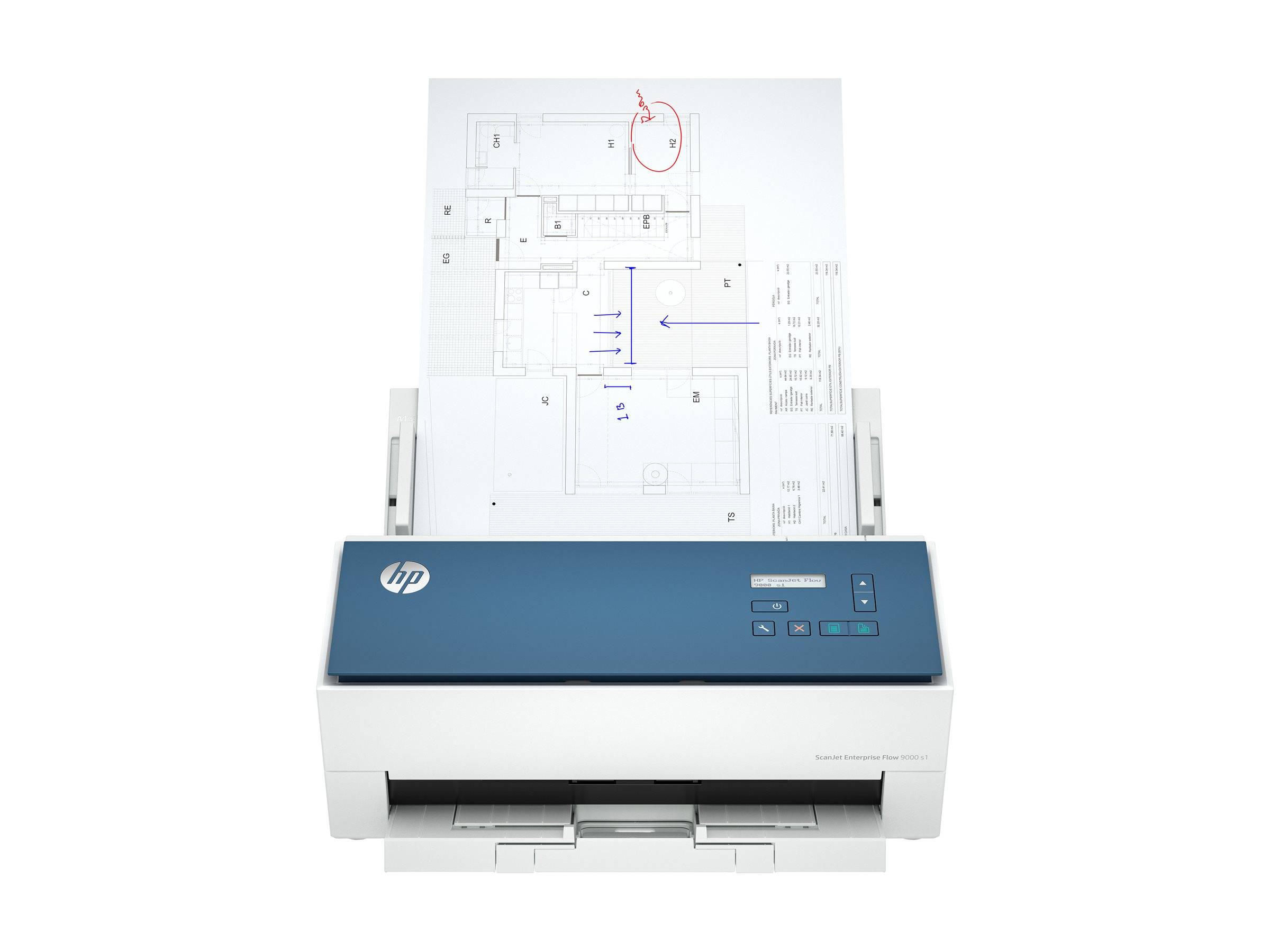 HP ScanJet Enterprise Flow 9000 s1 - Dokumentenscanner - CMOS / CIS - Duplex - A3/Ledger - 600 dpi x 600 dpi - bis zu 80 Seiten/Min. (einfarbig)