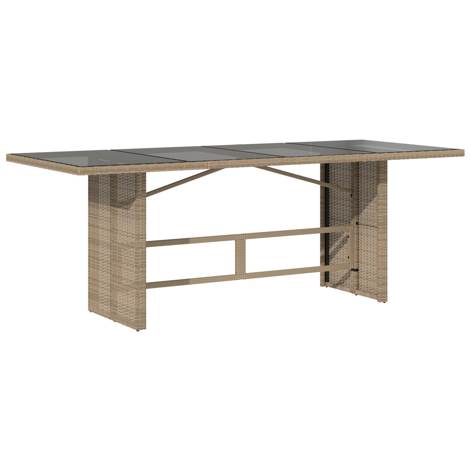 vidaXL 7-teiliges Garten Essgruppen-Set Beiger Poly Rattan