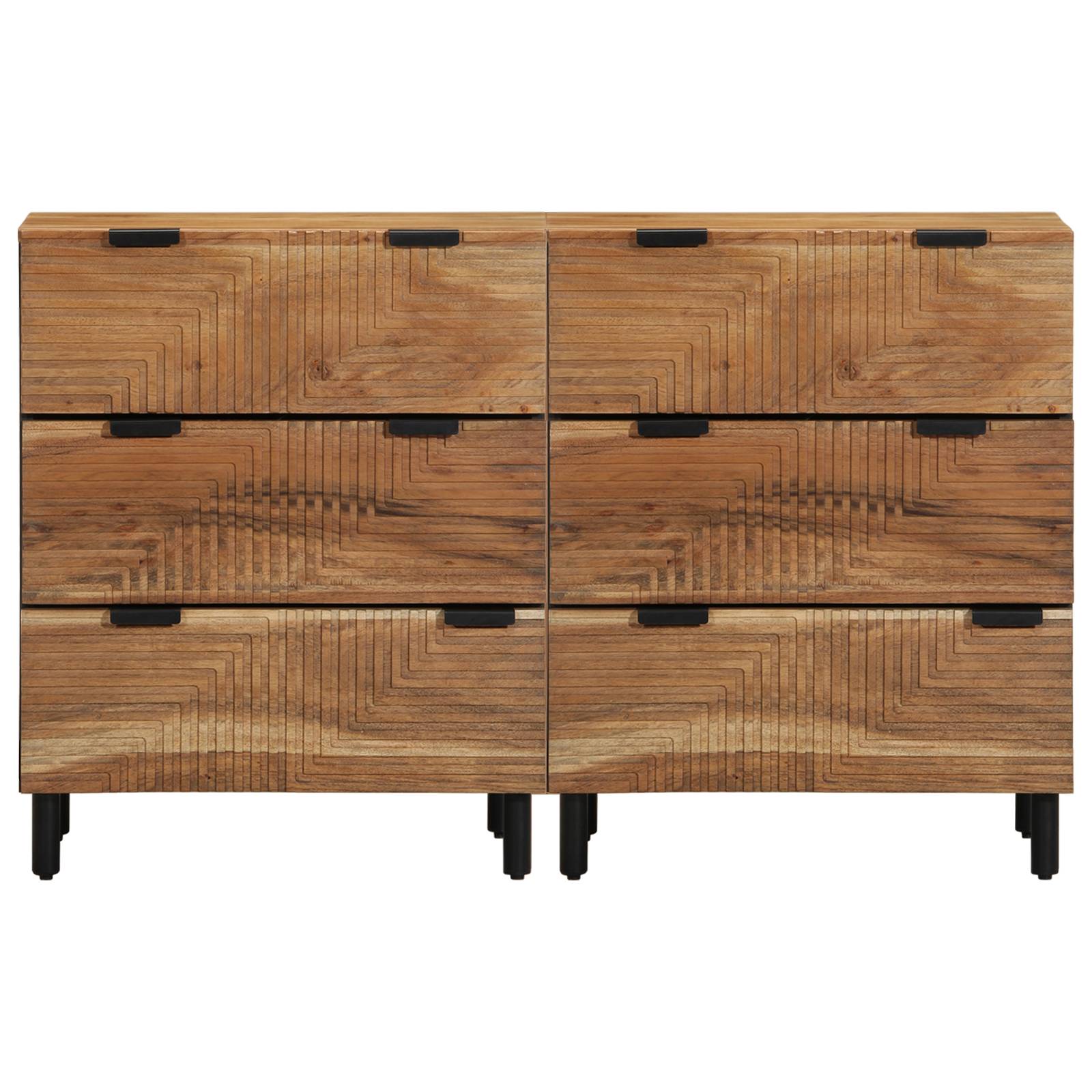 vidaXL 2er Set Akazien Sideboards 60x33x75 cm