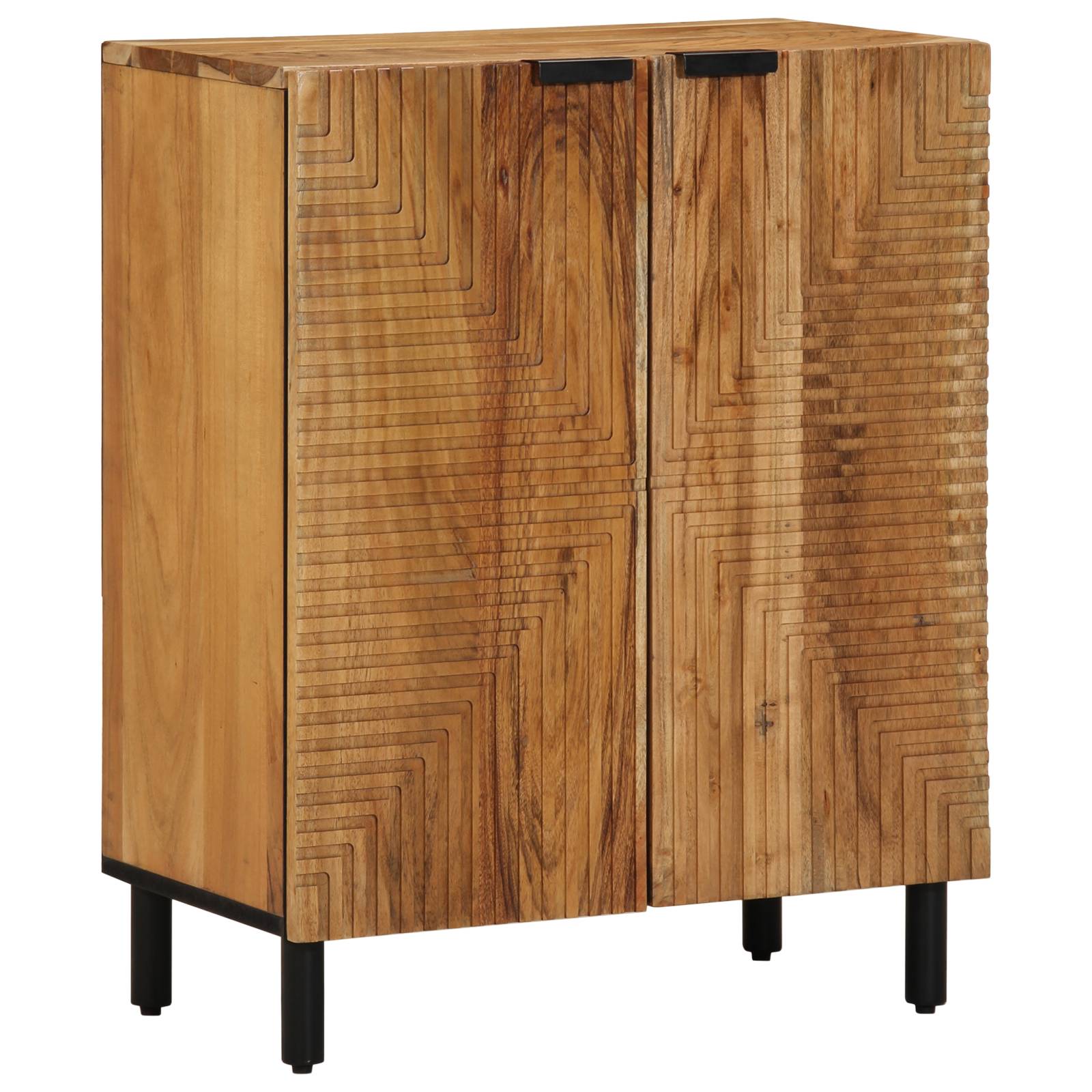 vidaXL 3-teiliges Sideboard Braun 60x33x75 cm aus Massivholz Akazie