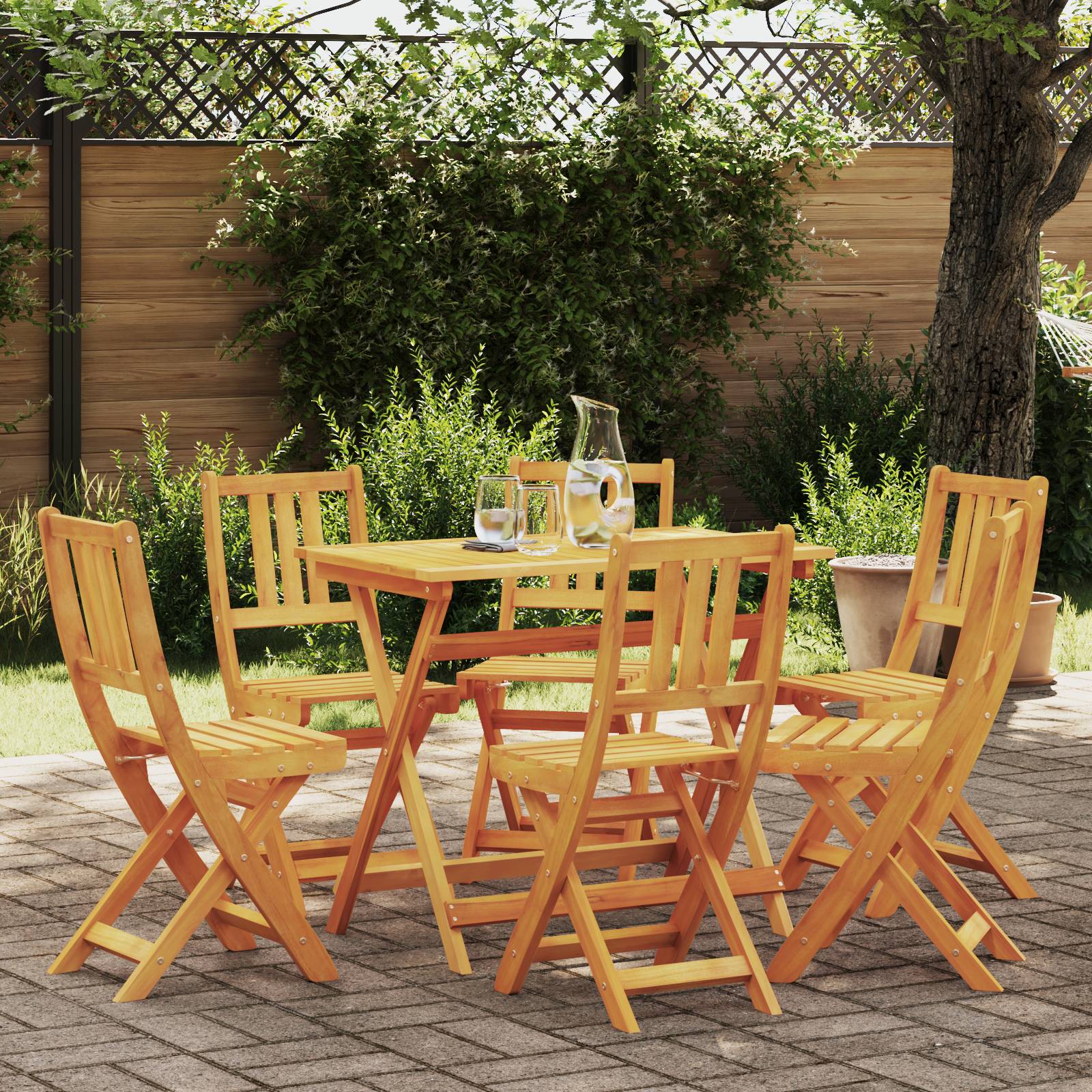 vidaXL Klappbare Gartenstühle 6 Stk 36x46x86 cm Massivholz Akazie