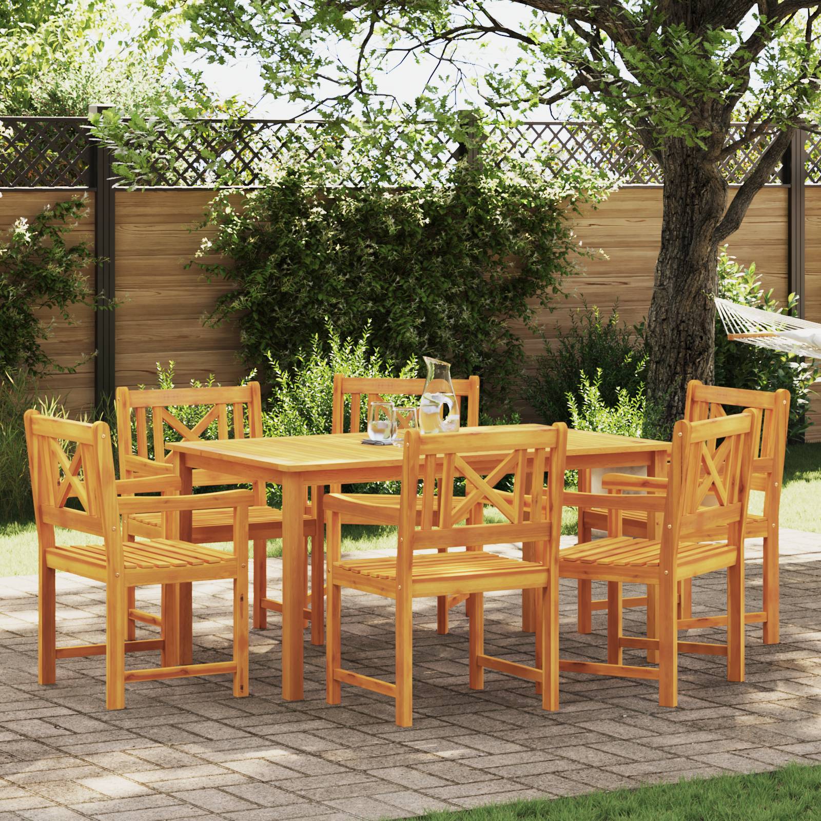 vidaXL Gartenstühle 6 Stück 56x55.5x90 cm Massivholz Akazie