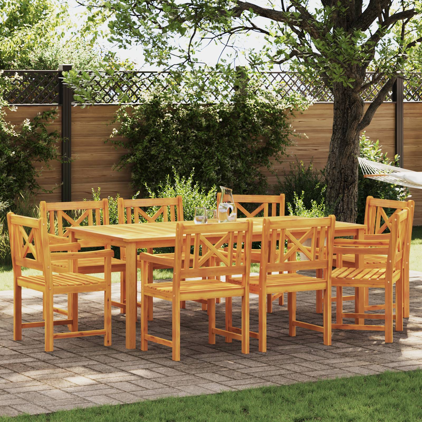 vidaXL Gartenstühle 8 Stück 56x55.5x90 cm Massivholz Akazie