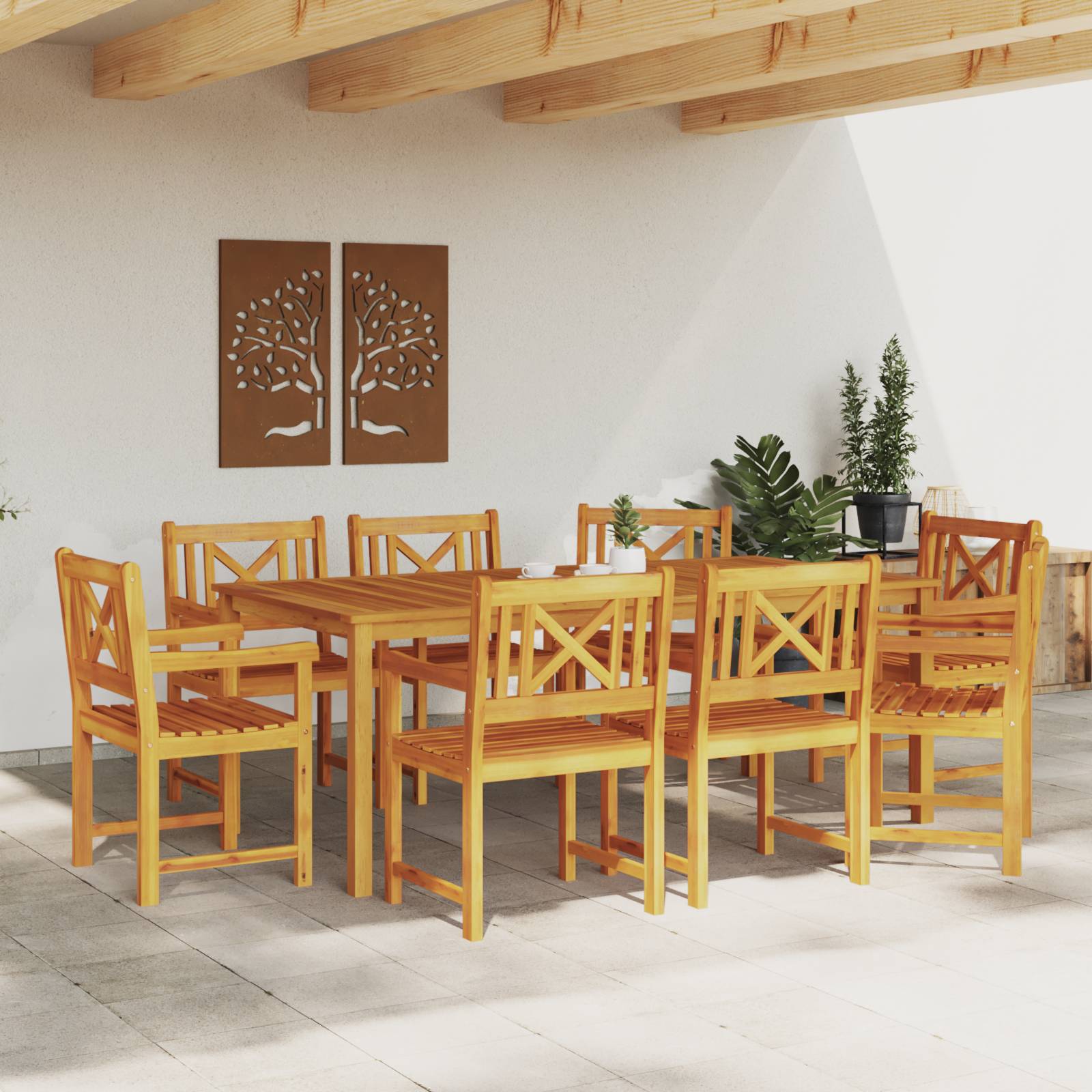 vidaXL Gartenstühle 8 Stück 56x55.5x90 cm Massivholz Akazie