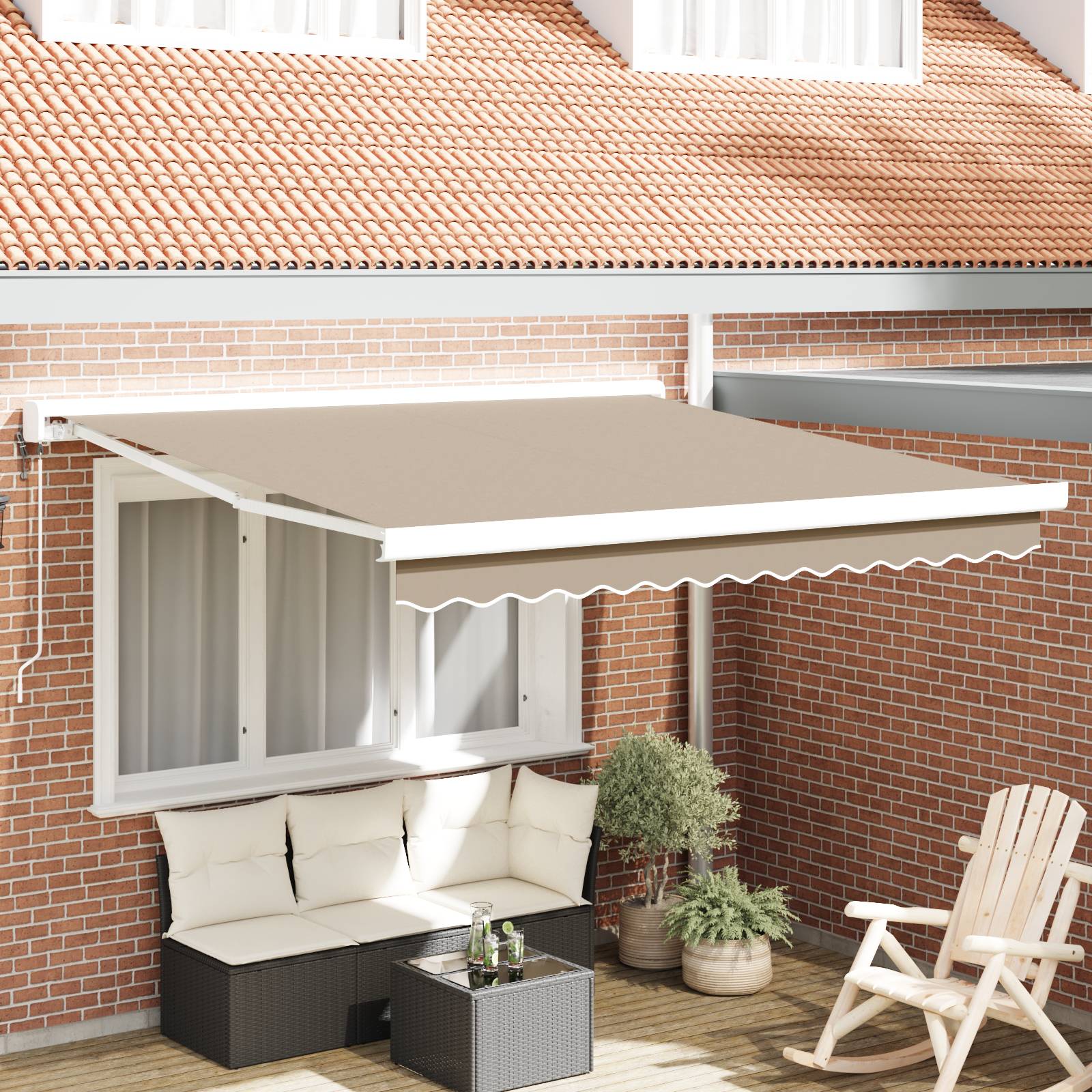 vidaXL Automatische Einziehbare Markise Beige 300x250 cm