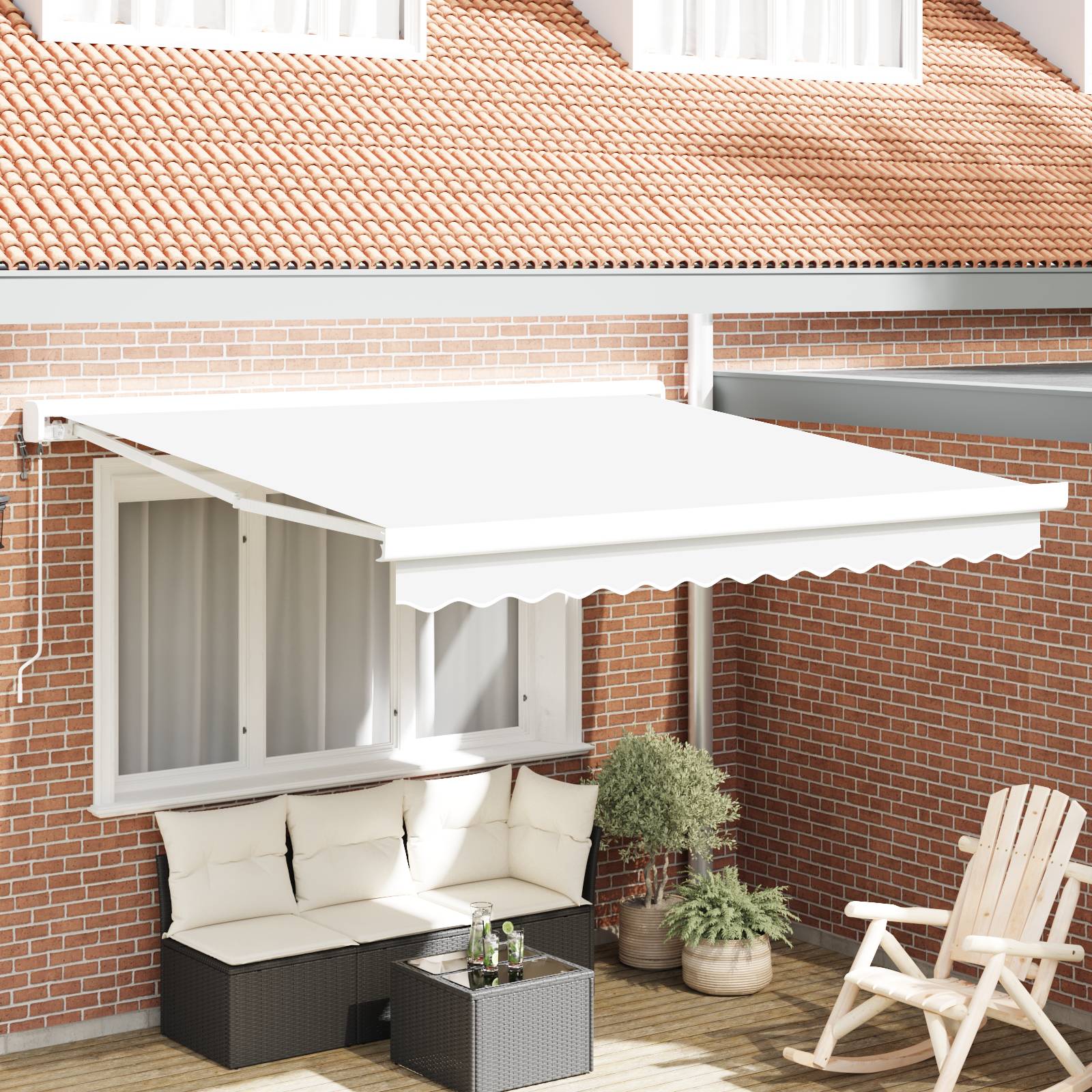 vidaXL Automatische einziehbare Markise Weiß 350x250 cm