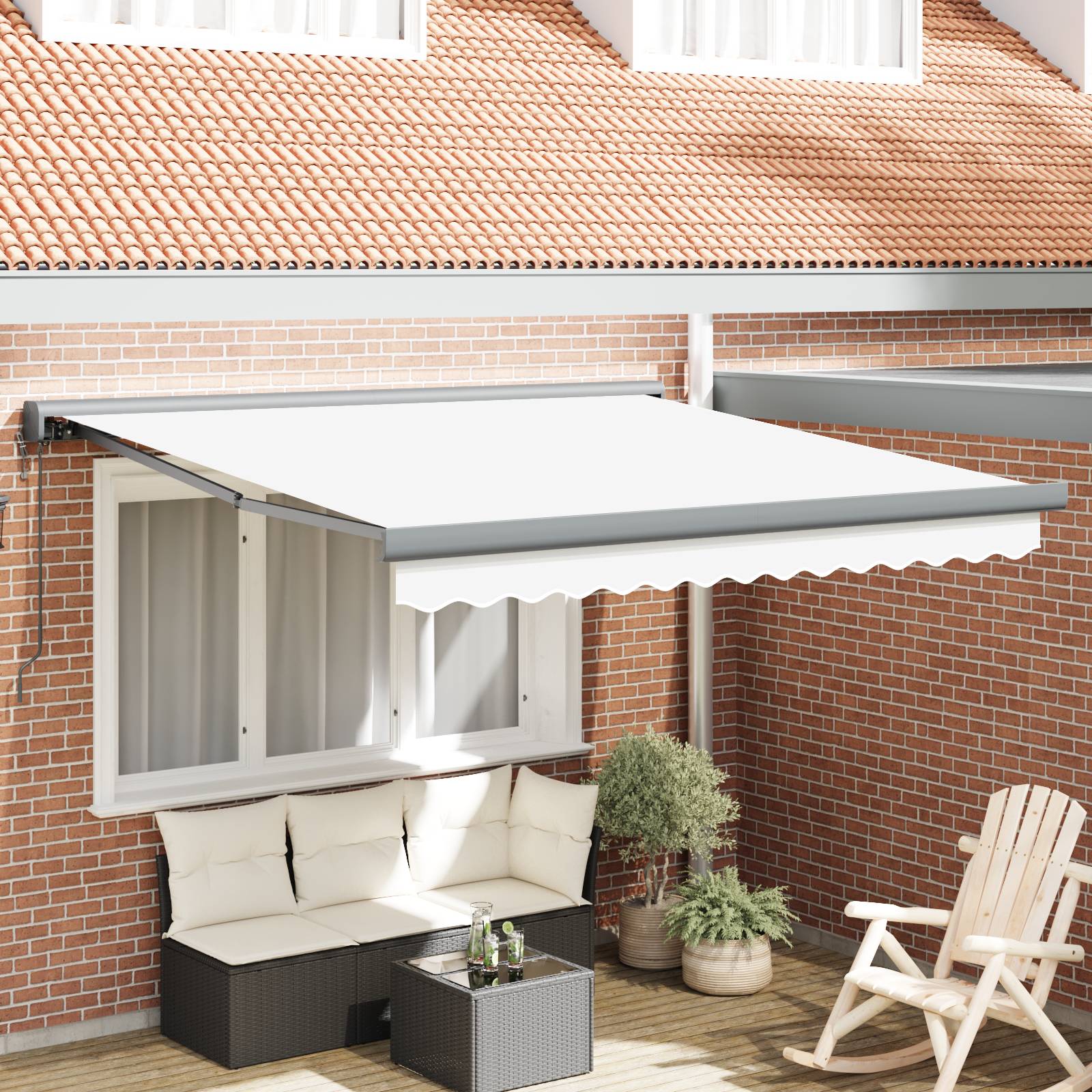 vidaXL Automatische Einziehbare Markise Weiß 350x250 cm