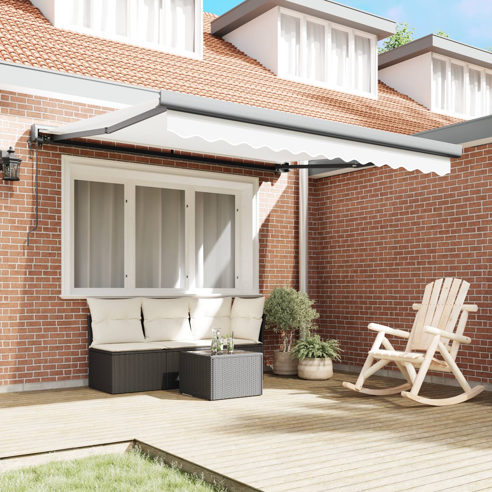 vidaXL Automatische Einziehbare Markise Weiß 300x250 cm