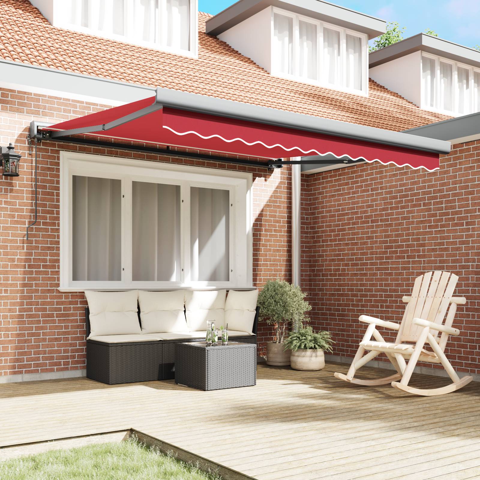 vidaXL Automatische einziehbare Markise Rot 300x250 cm