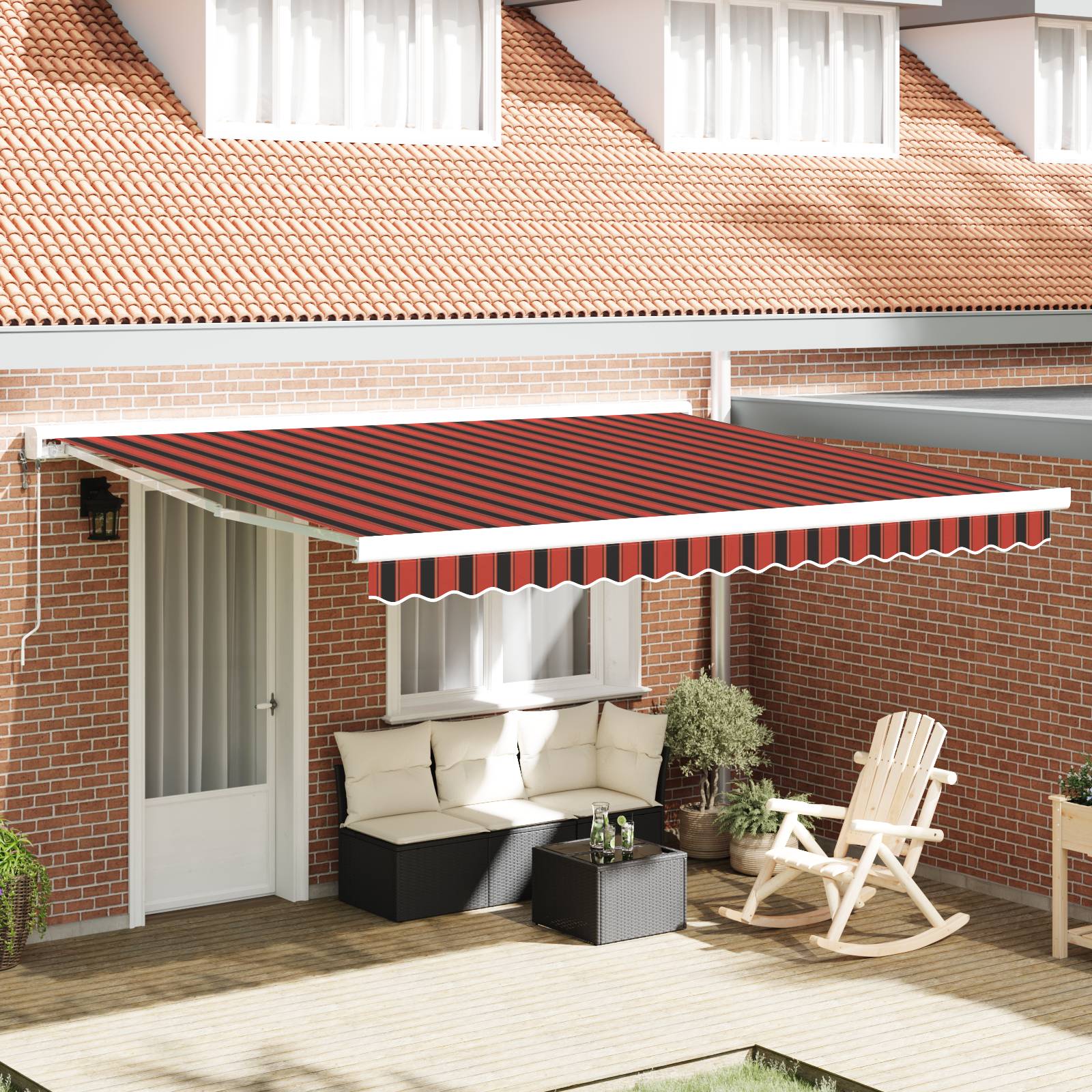 vidaXL Automatische Einziehbare Markise Orange und Braun 400x300 cm