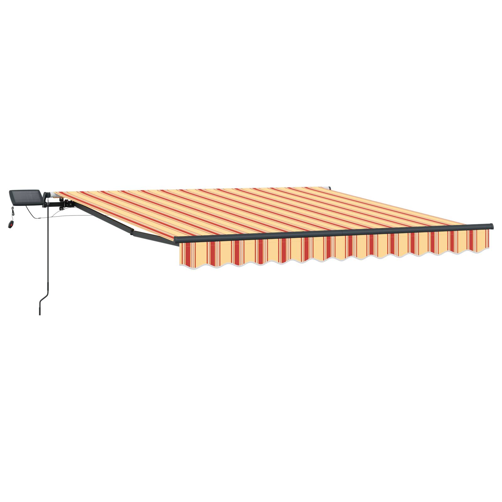 vidaXL Manuelle einziehbare Markise mit LED Gelb und Orange 300x250 cm