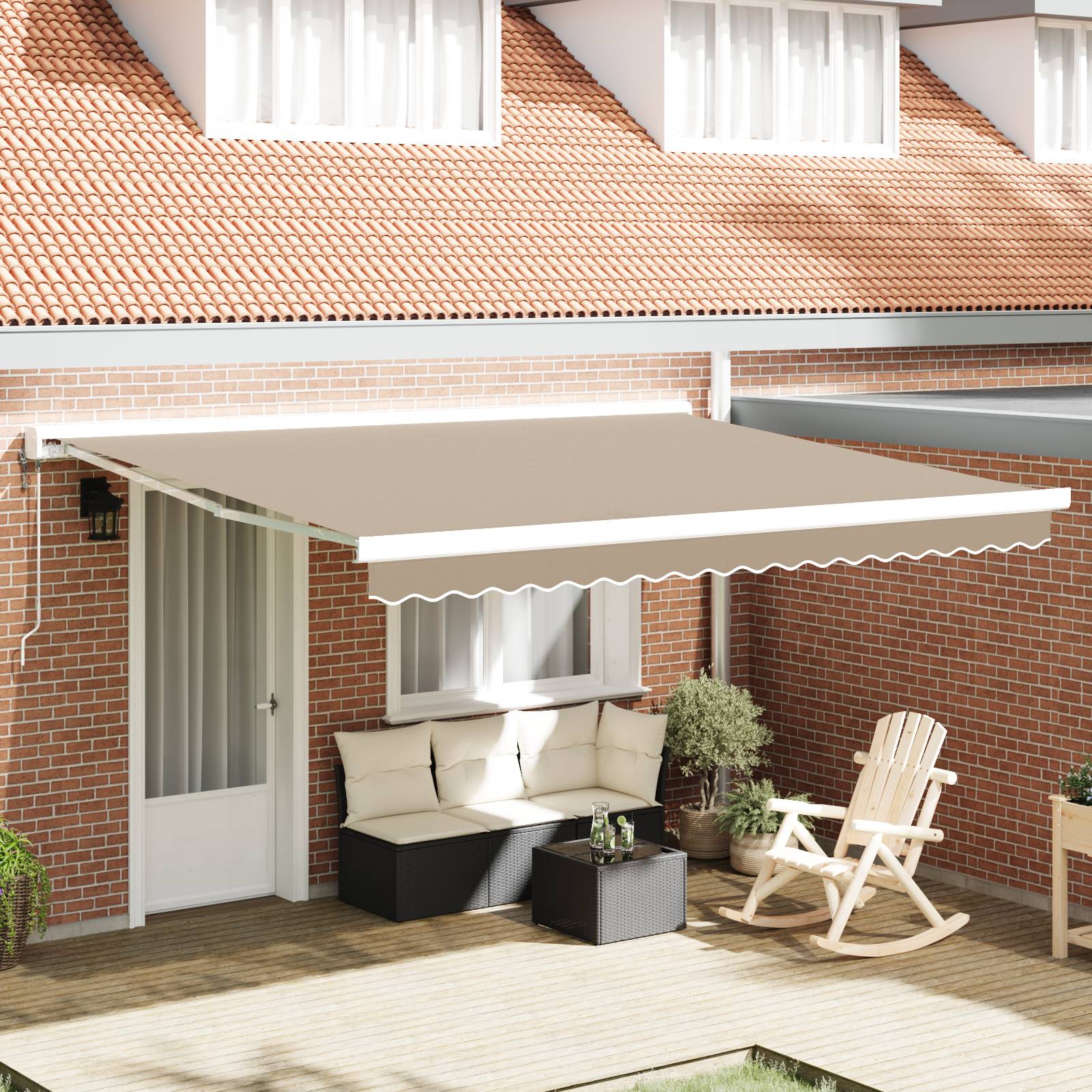vidaXL Markisen-Ersatzgewebe für 4x3.5 m Rahmen Beige