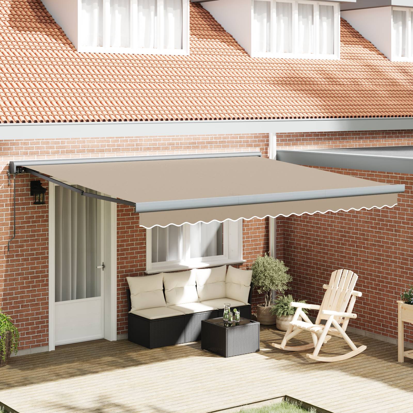vidaXL Automatische einziehbare Markise Beige 400x300 cm
