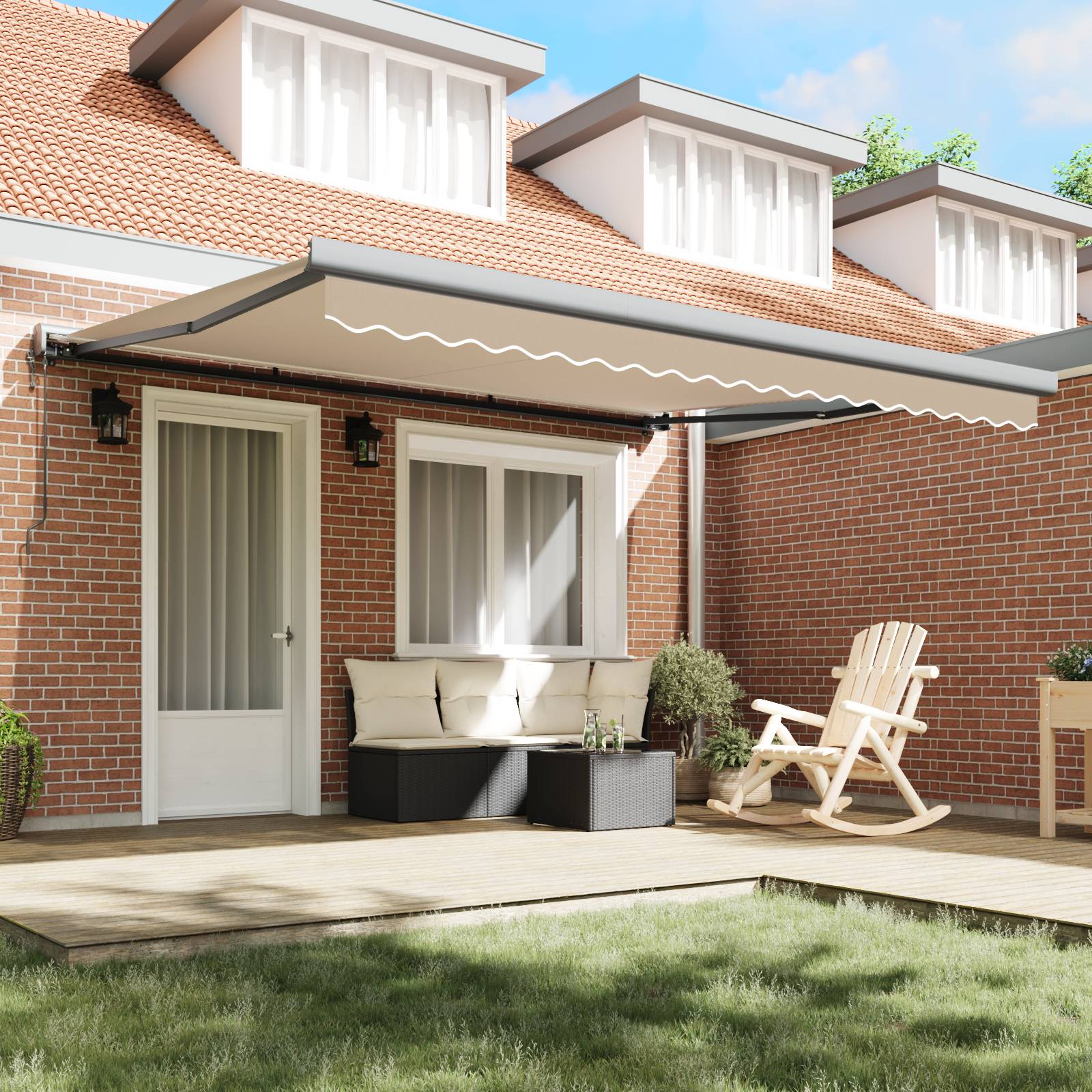 vidaXL Automatische einziehbare Markise Beige 400x300 cm