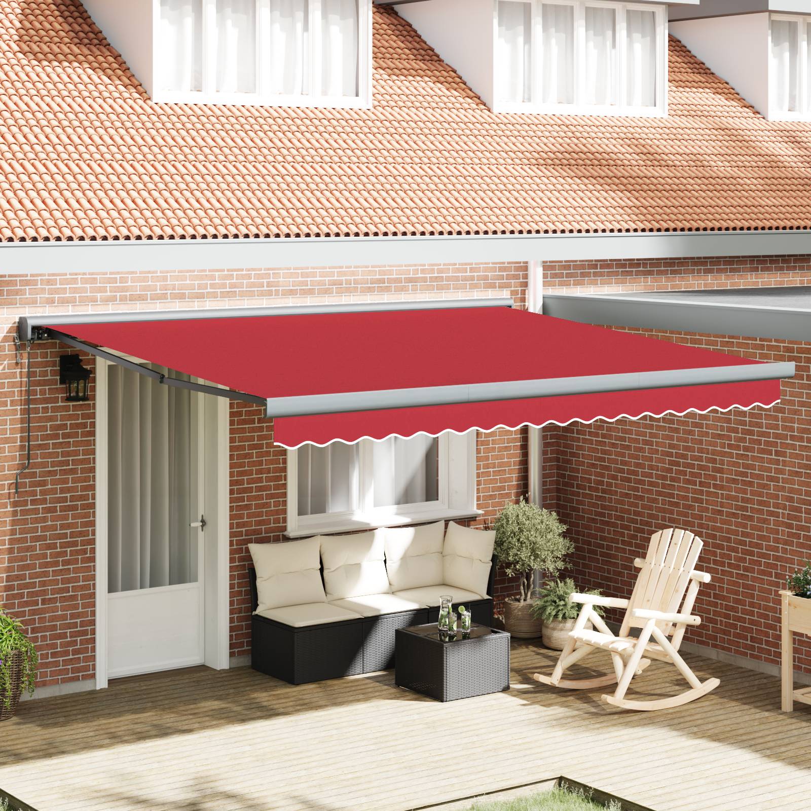 vidaXL Automatische einziehbare Markise Rot 400x300 cm