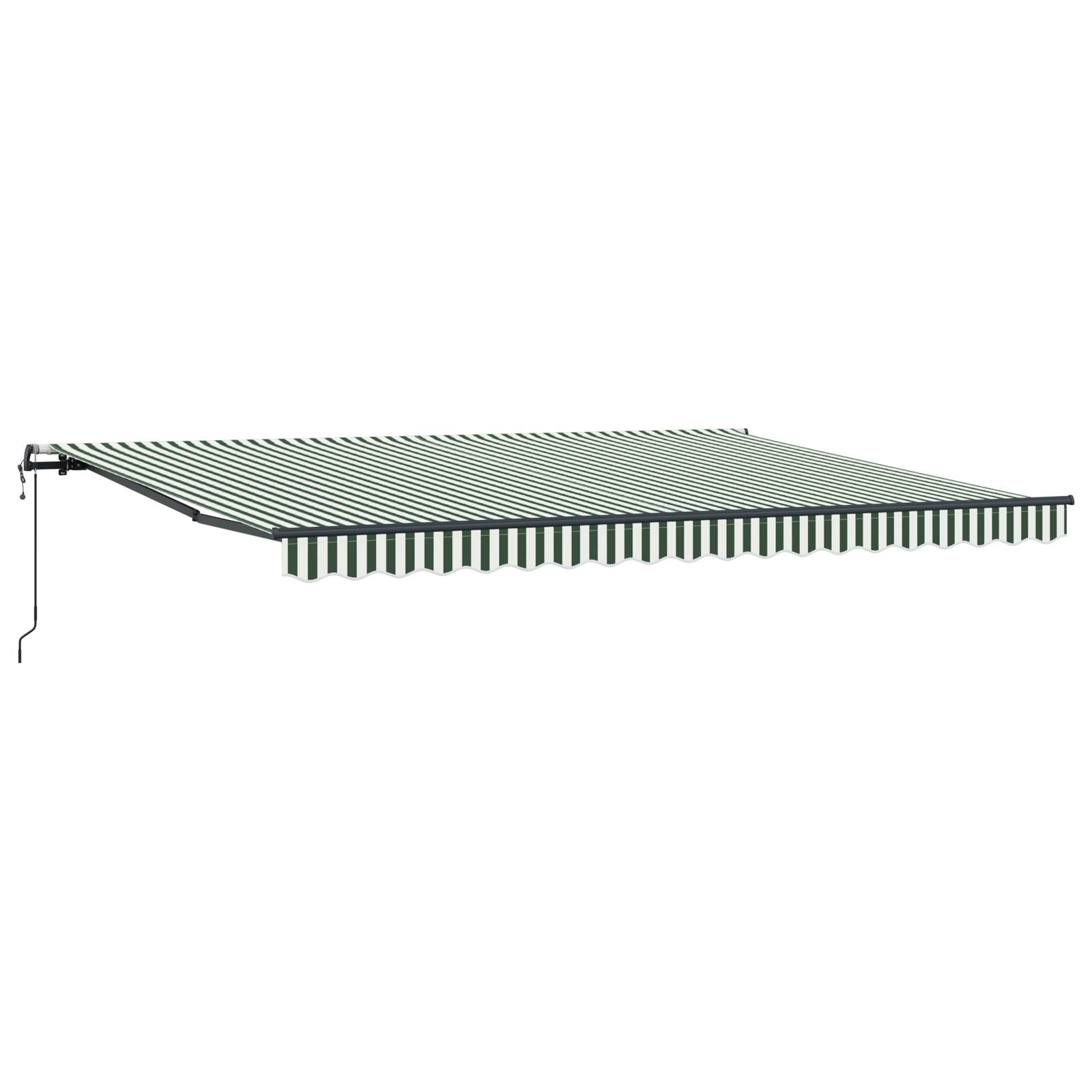 vidaXL Automatische einziehbare Markise in Grün und Weiß 450x350 cm