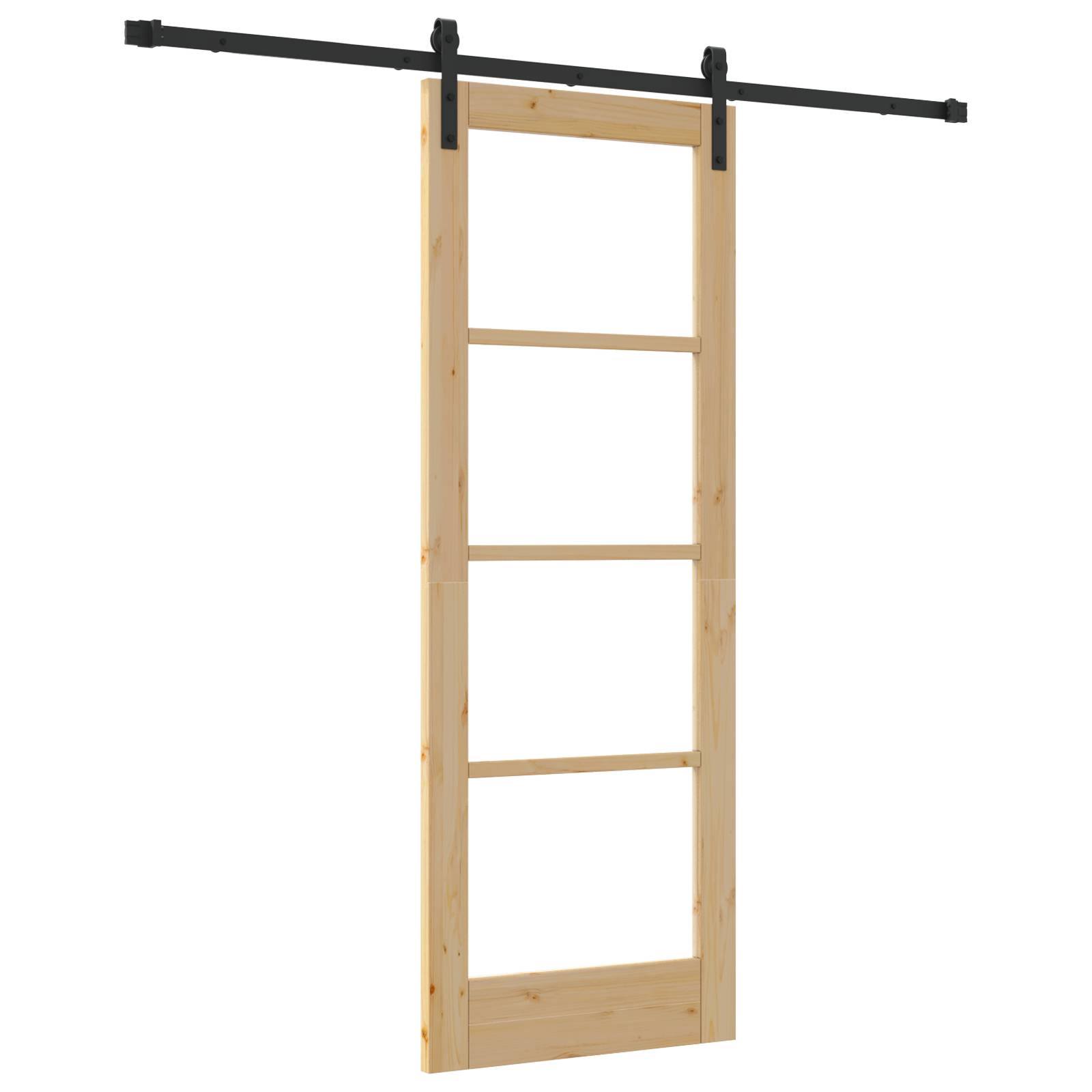 vidaXL Schiebetür mit Beschlagsatz 'ORKDAL'aus Massivholz & Glas