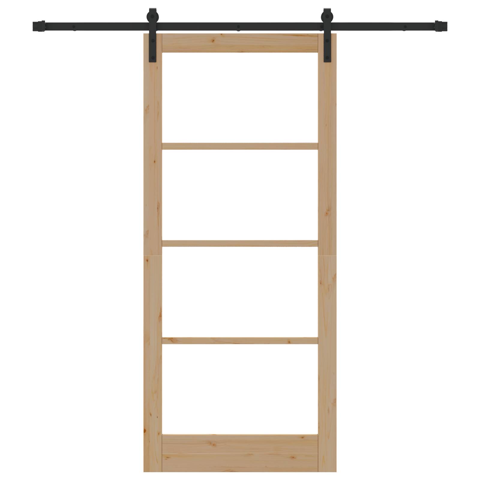 vidaXL Schiebetür mit Hardware-Set 'ORKDAL'aus massivem Holz und Glas