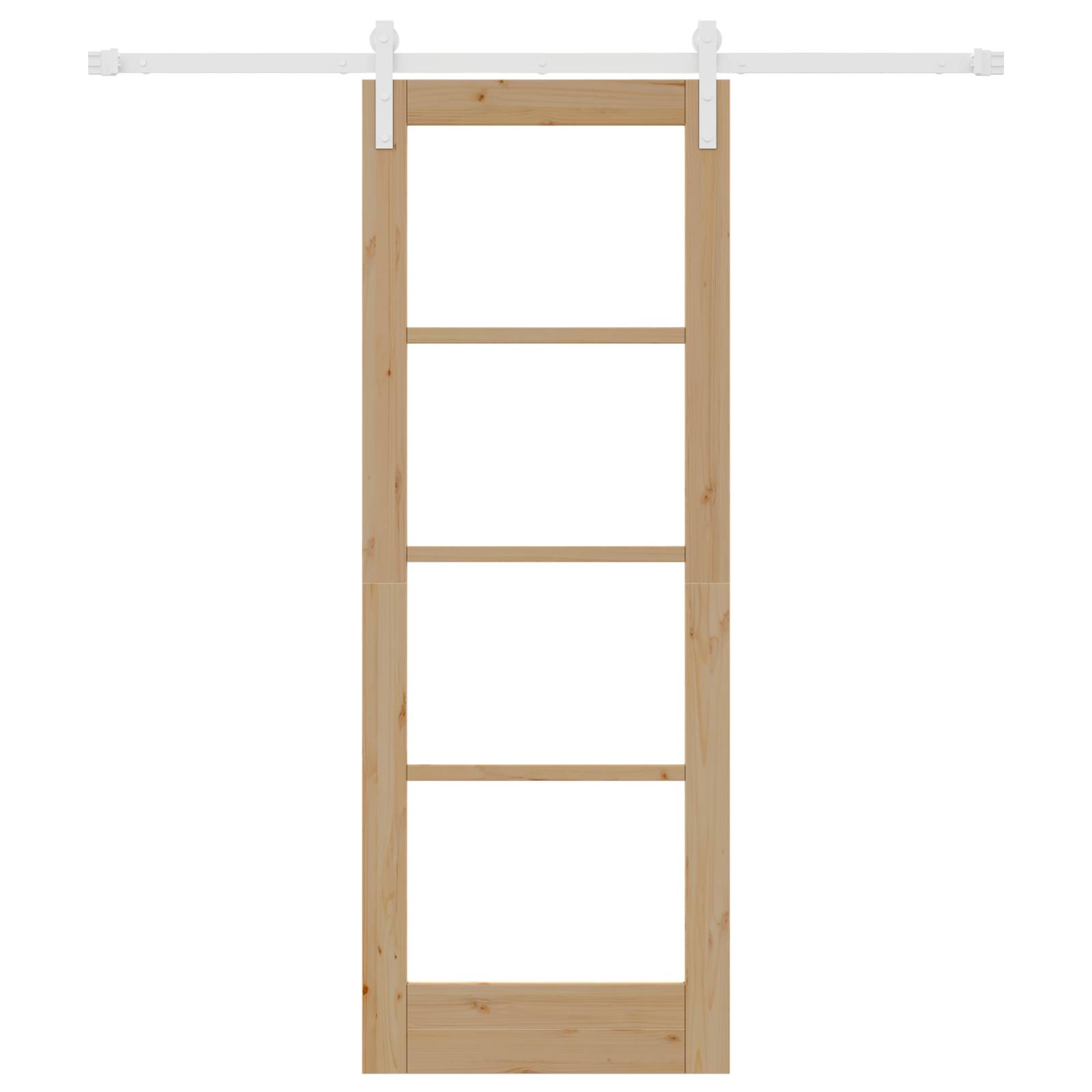 vidaXL Schiebetür mit Beschlag-Set "ORKDAL" Massivholz & Glas