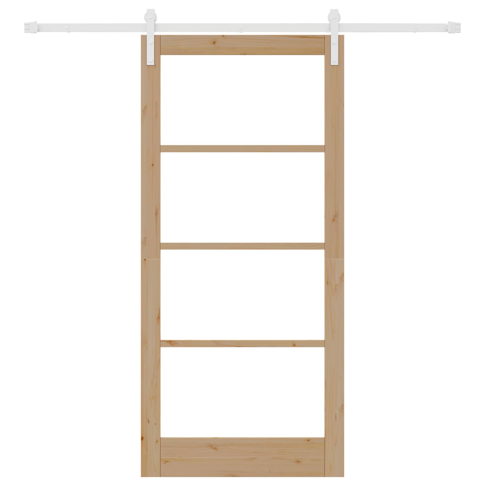 vidaXL Schiebetür mit Beschlägen 'ORKDAL'aus Holz & Glas