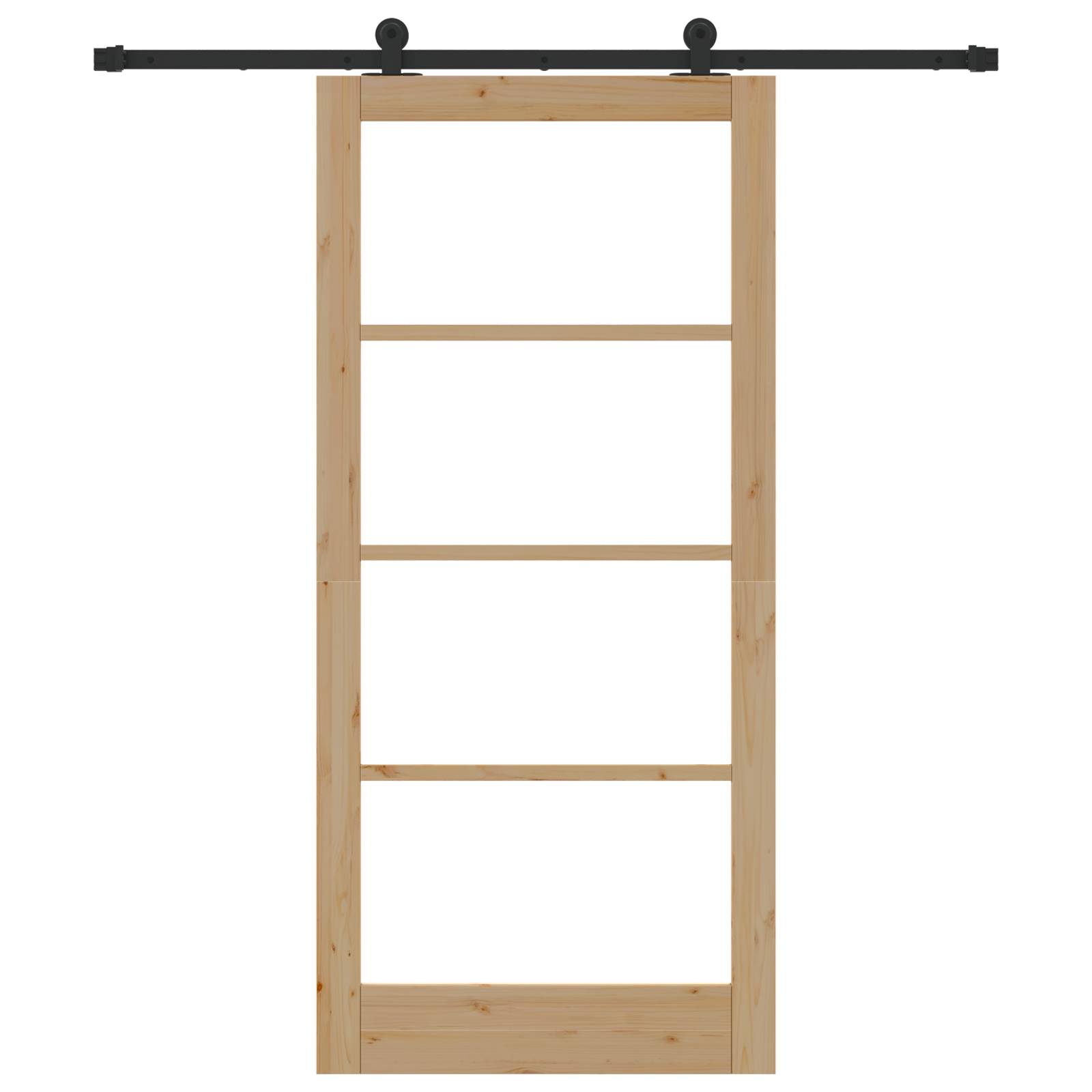 vidaXL Schiebetür mit Hardware-Set 'ORKDAL'Massivholz und Glas