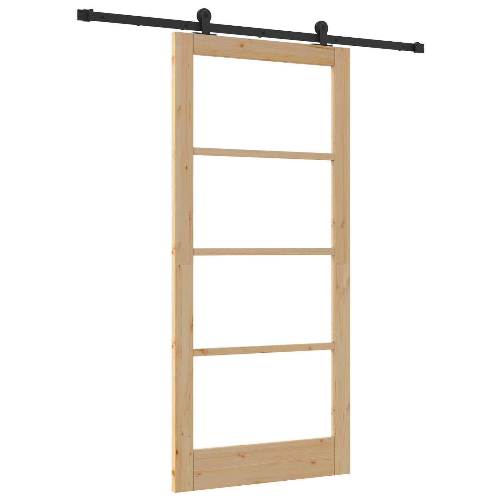vidaXL Schiebetür mit Hardware-Set 'ORKDAL'Massivholz und Glas