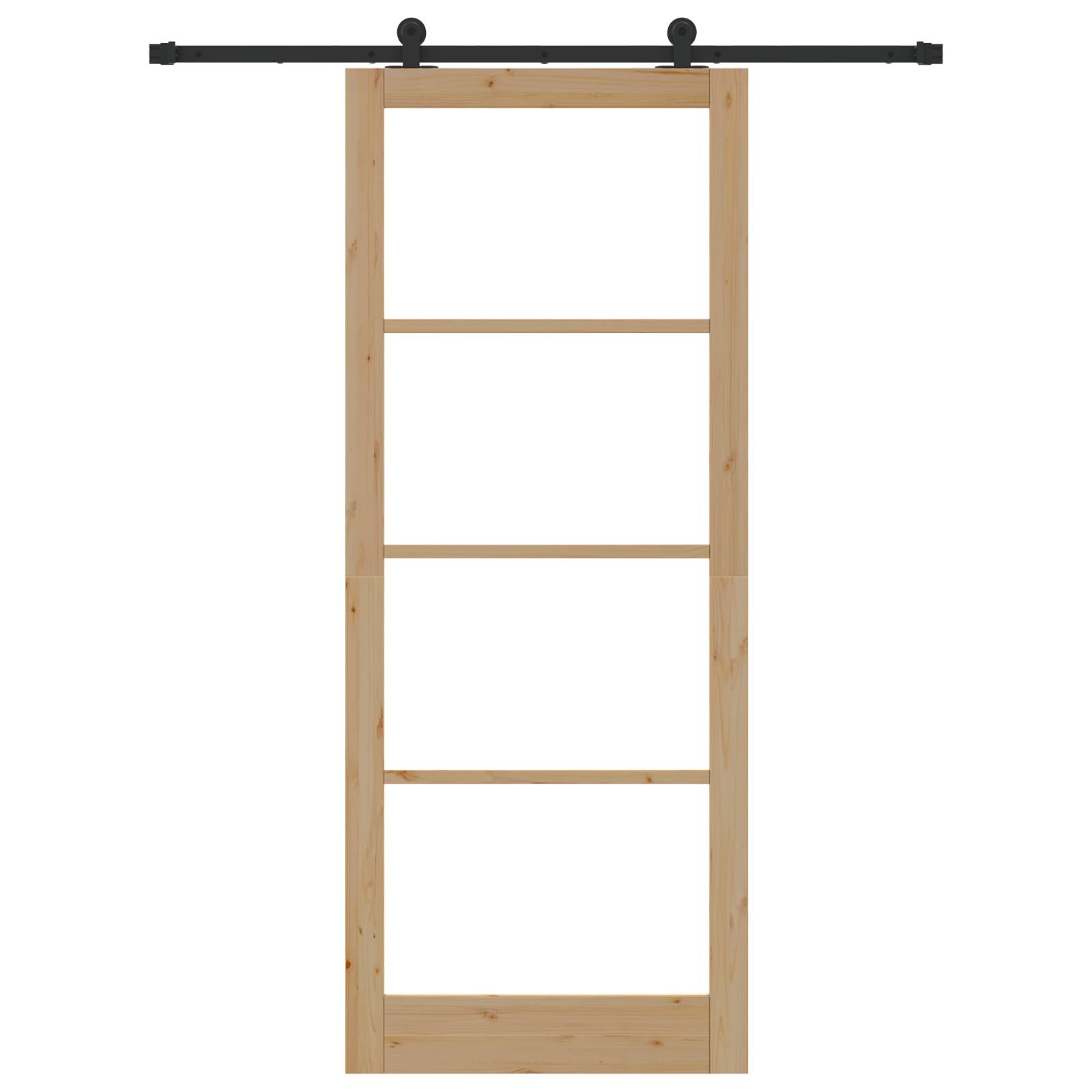 vidaXL Schiebetür mit Hardware Set 'ORKDAL'Massivholz & Glas