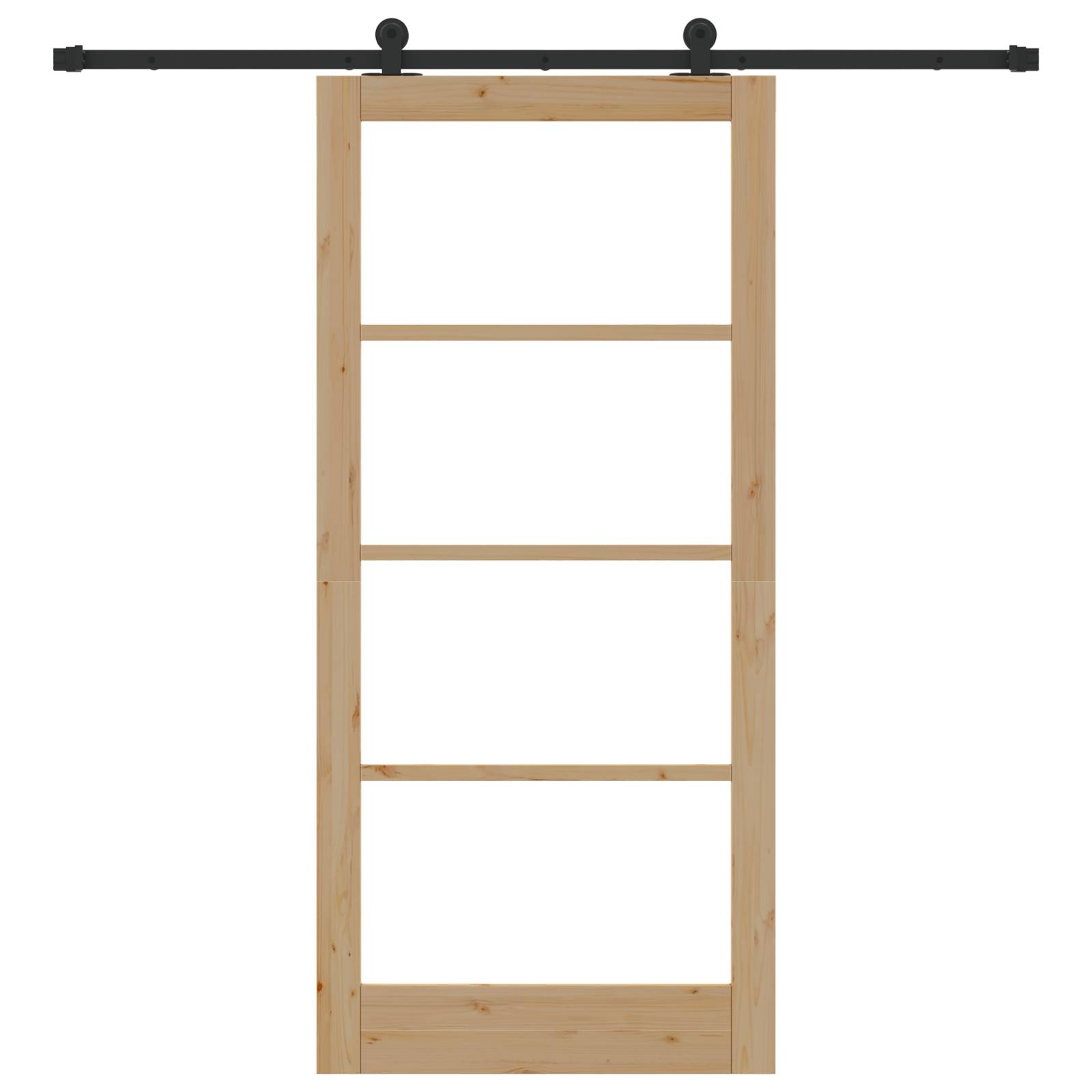 vidaXL Schiebetür mit Hardware-Set 'ORKDAL'Massivholz & Glas