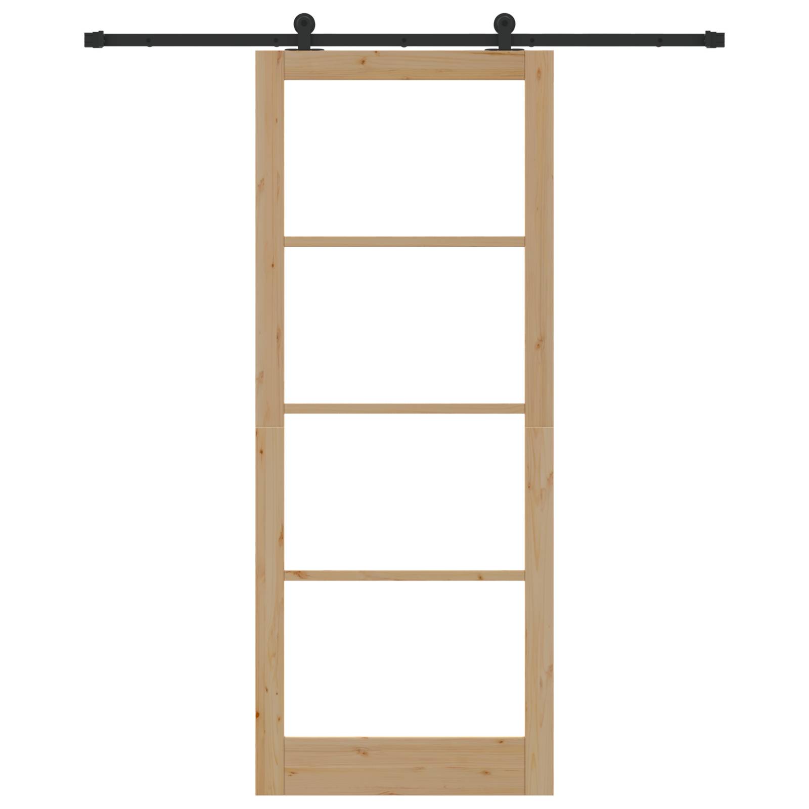 vidaXL Schiebetür mit Hardware-Set 'ORKDAL'Massivholz & Glas