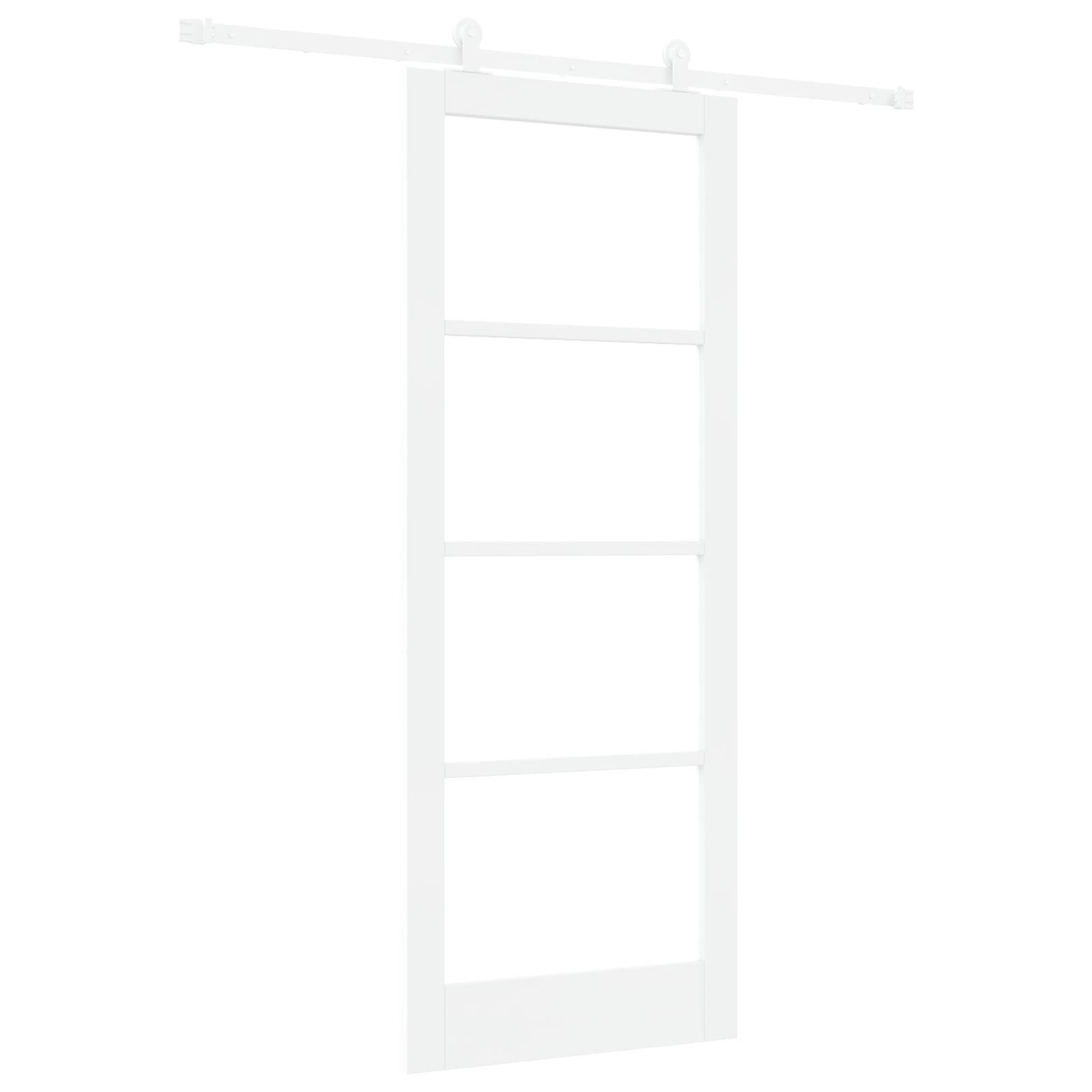 vidaXL Schiebetür mit Hardware-Set 'ORKDAL'Weiß Holz & Glas