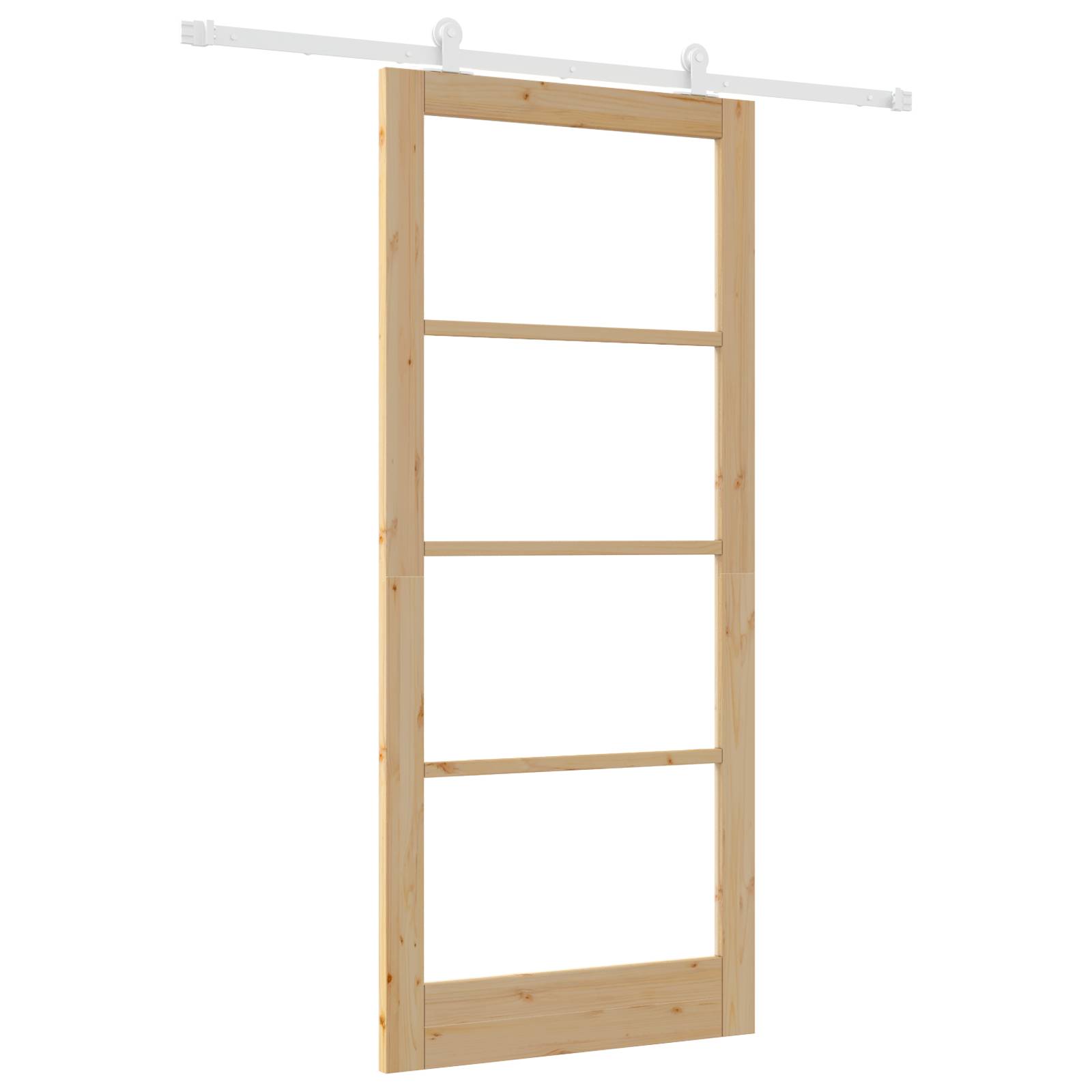 vidaXL Schiebetür mit Hardware-Set 'ORKDAL'Massivholz & Glas