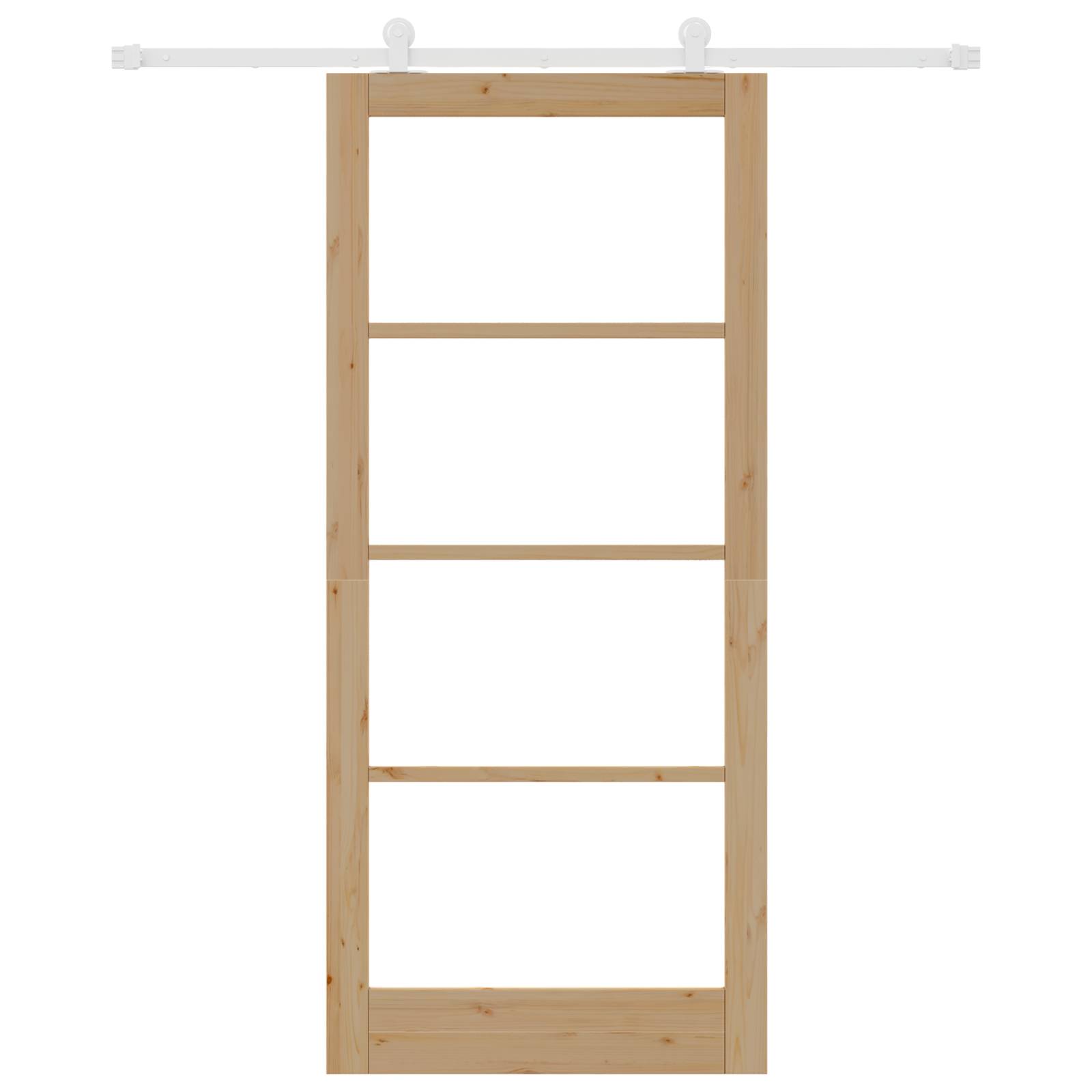 vidaXL Schiebetür mit Hardware-Set 'ORKDAL'Massivholz & Glas