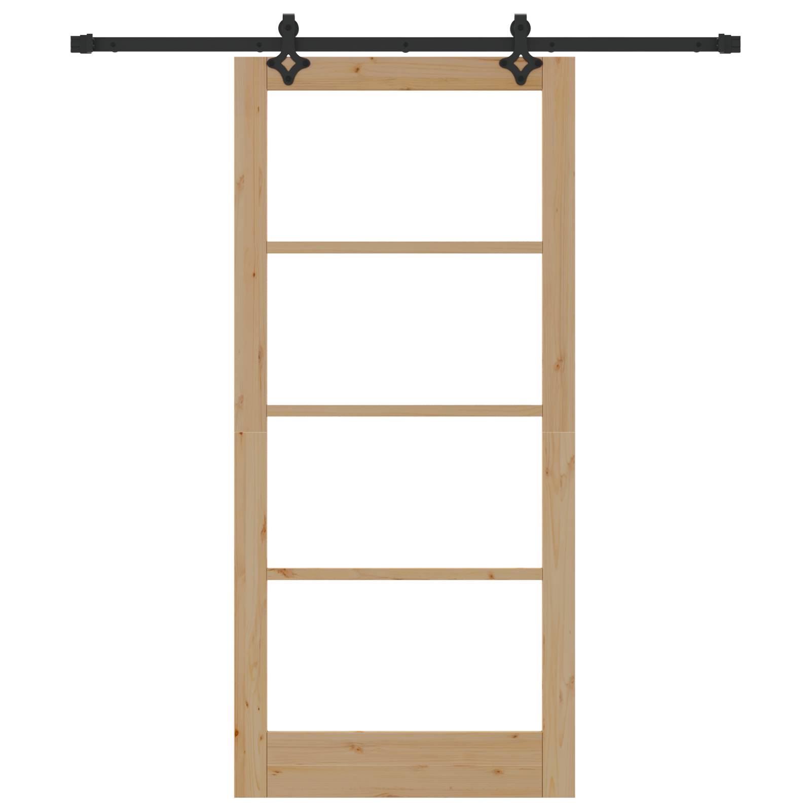vidaXL Schiebetür mit Hardware-Set 'ORKDAL'aus massivem Holz & Glas