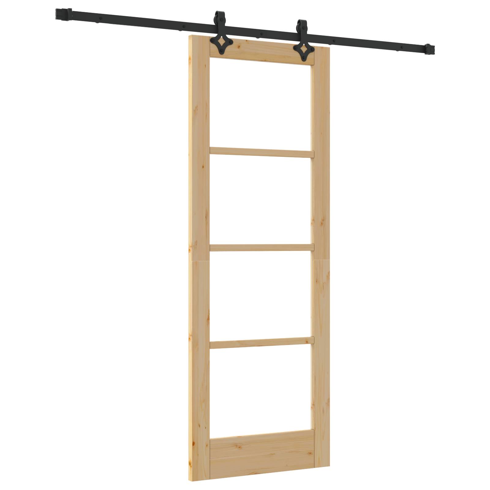 vidaXL Schiebetür mit Hardware-Set "ORKDAL" Massivholz & Glas