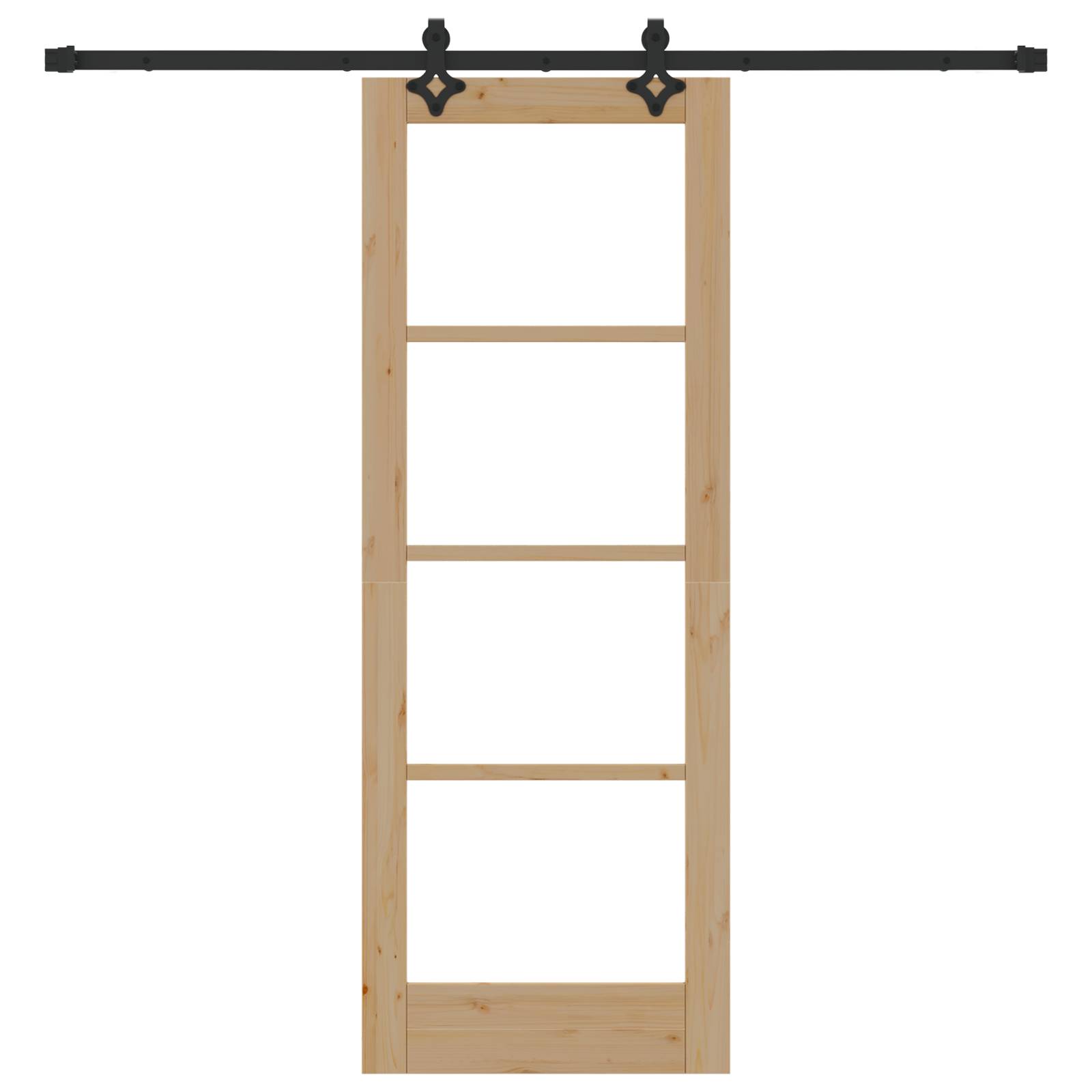 vidaXL Schiebetür mit Hardware-Set "ORKDAL" Massivholz & Glas