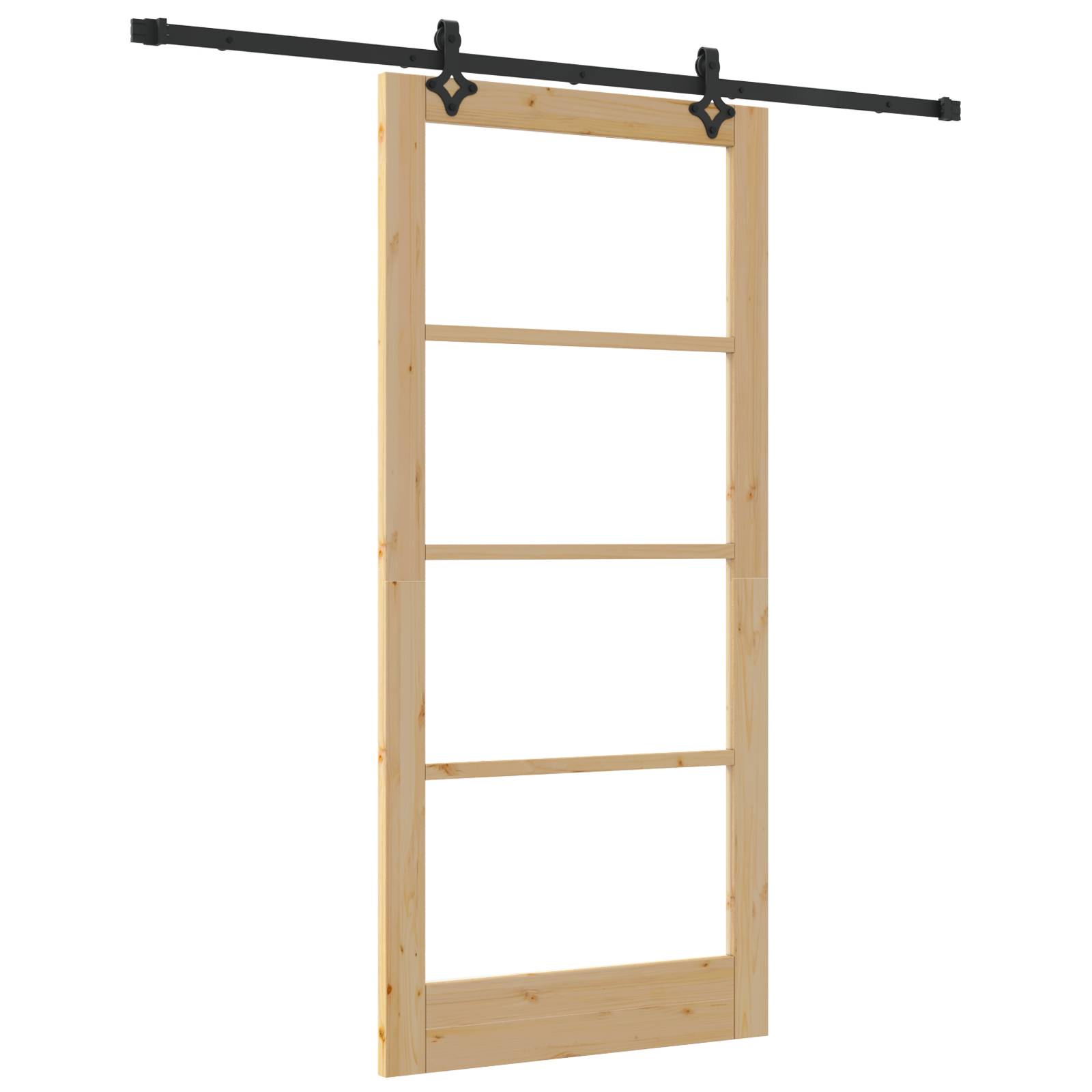 vidaXL Schiebetür mit Hardware Set "ORKDAL" Massivholz & Glas
