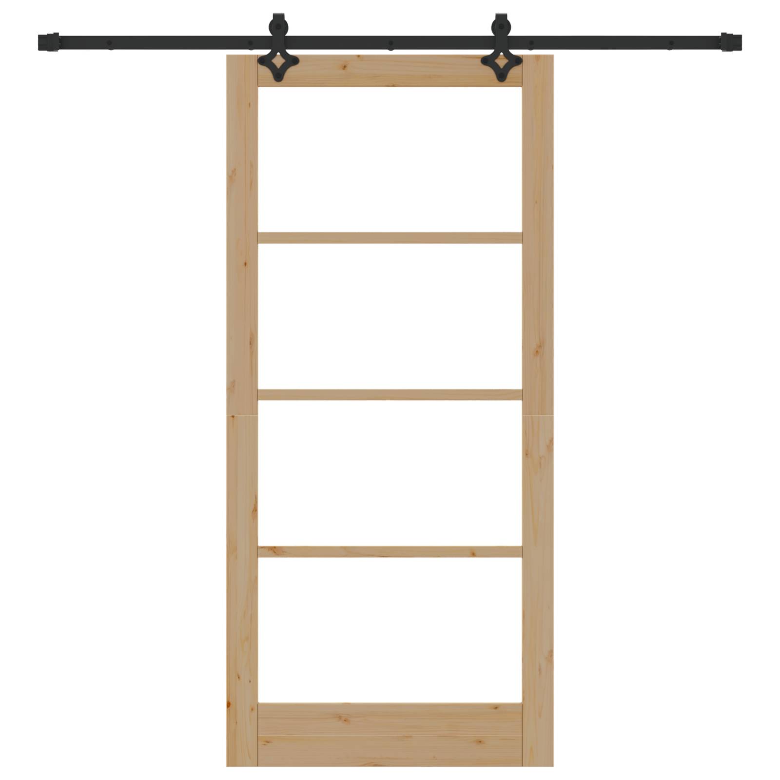 vidaXL Schiebetür mit Hardware Set "ORKDAL" Massivholz & Glas