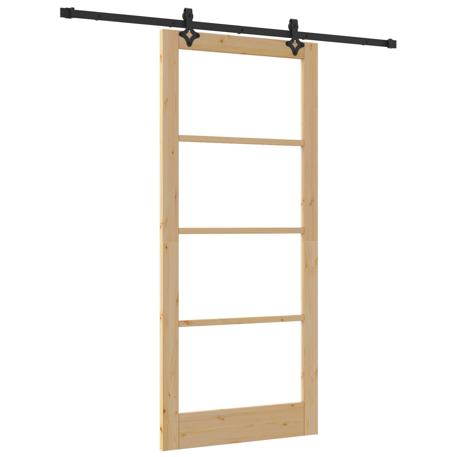 vidaXL Schiebetür mit Hardware-Set 'ORKDAL'Massivholz & Glas