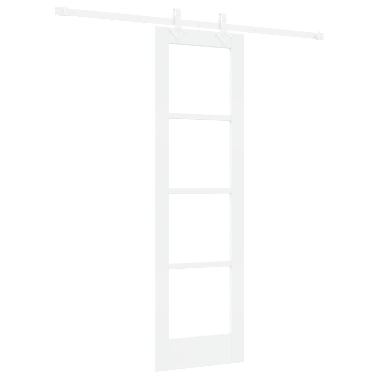 vidaXL Schiebetür mit Hardware-Set Weiß 61x198,5 cm Massivholz Kiefer
