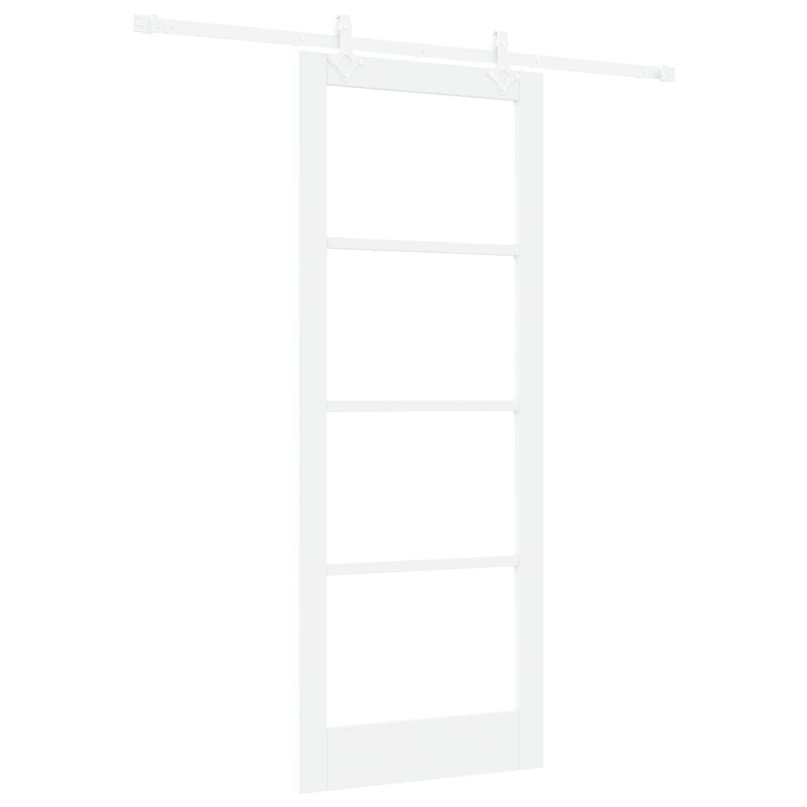 vidaXL Schiebetür mit Hardware-Set Weiß 83x211 cm Massivholz Kiefer