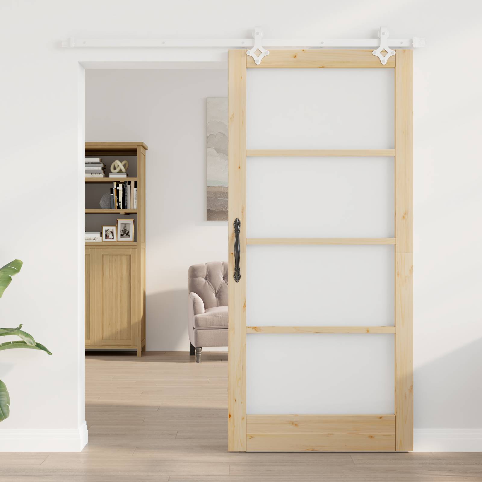 vidaXL Schiebetür mit Hardware-Set 93x202 cm Massivholz Kiefer
