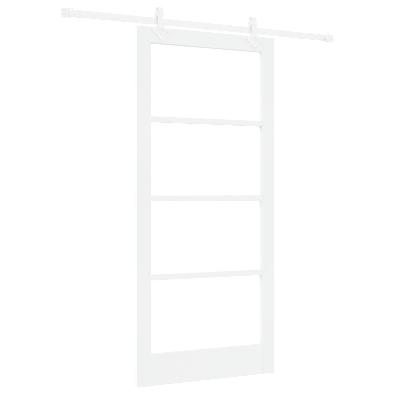 vidaXL Schiebetür mit Hardware-Set Weiß 93x202 cm Massivholz Kiefer