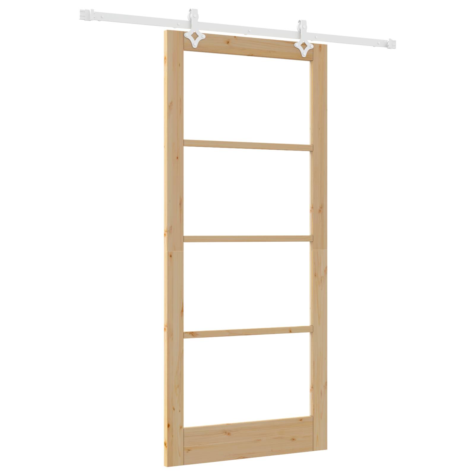 vidaXL Schiebetür mit Zubehör Set 93x211 cm Massivholz Kiefer