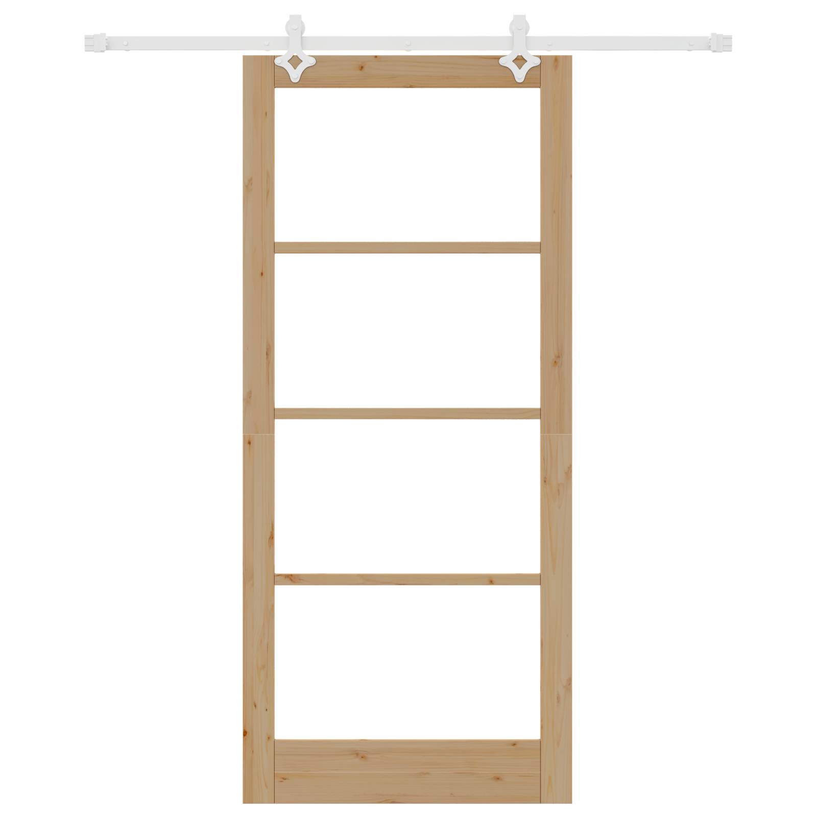 vidaXL Schiebetür mit Zubehör Set 93x211 cm Massivholz Kiefer