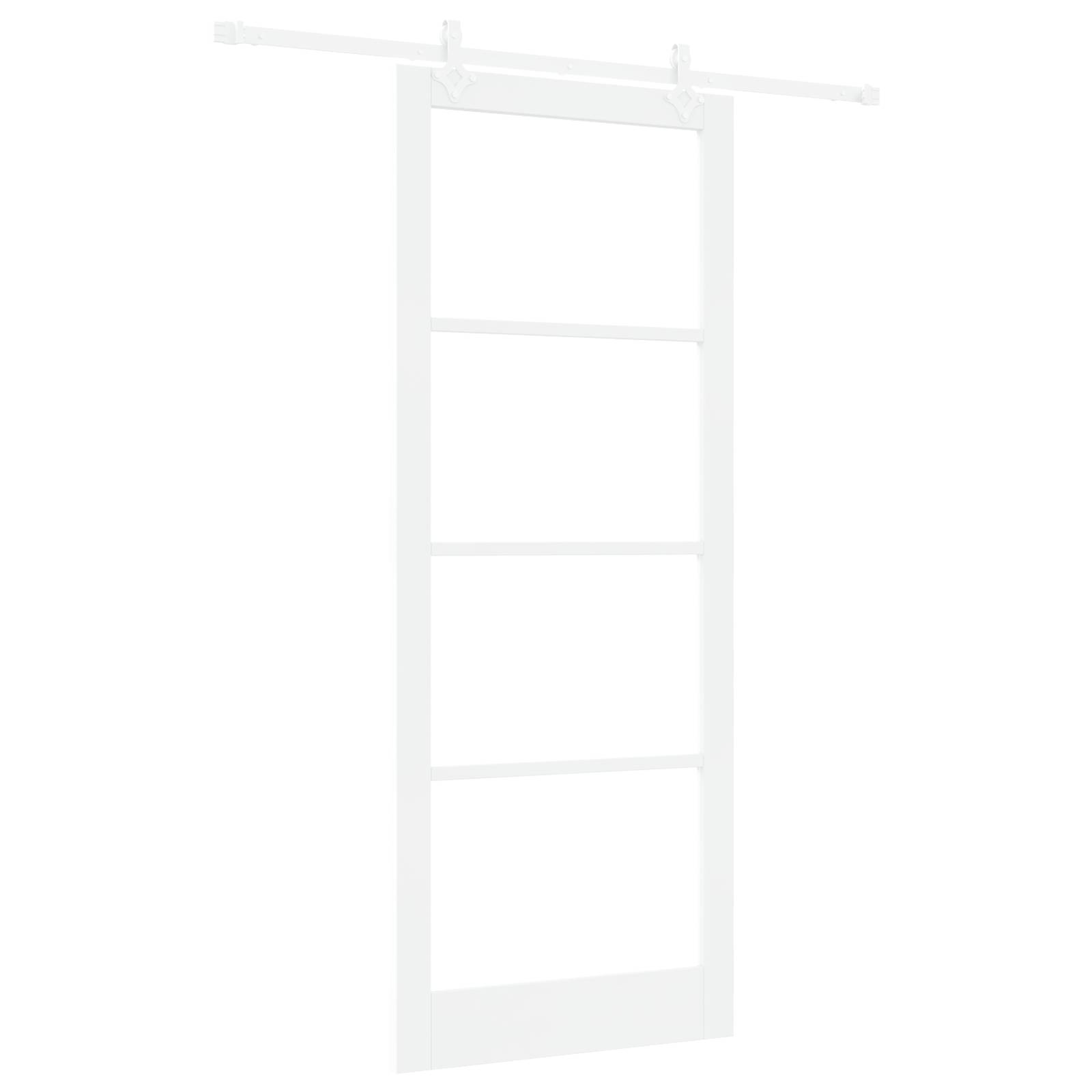 vidaXL Schiebetür mit Hardware-Set Weiß 93x232 cm Massivholz Fichte