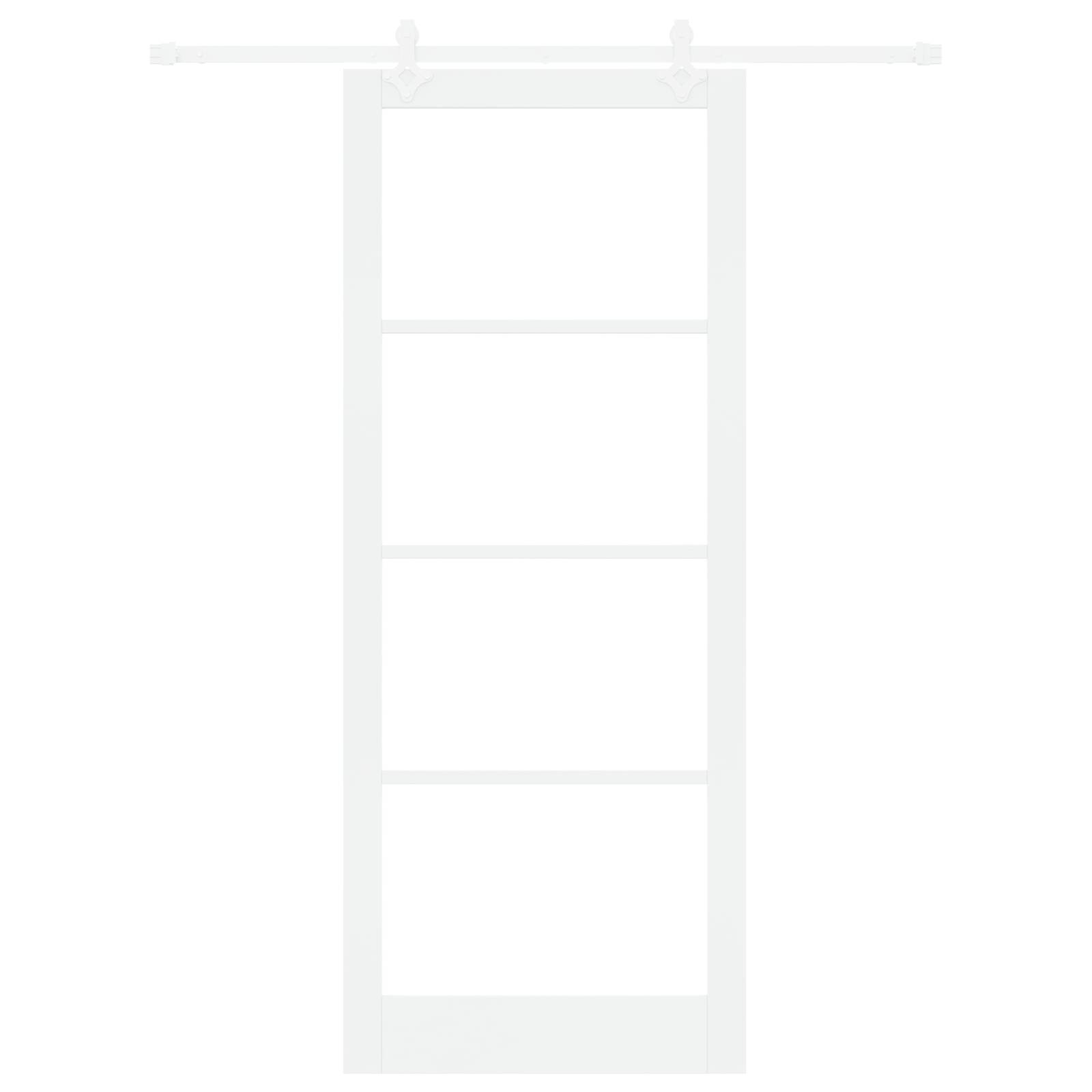 vidaXL Schiebetür mit Hardware-Set Weiß 93x232 cm Massivholz Fichte