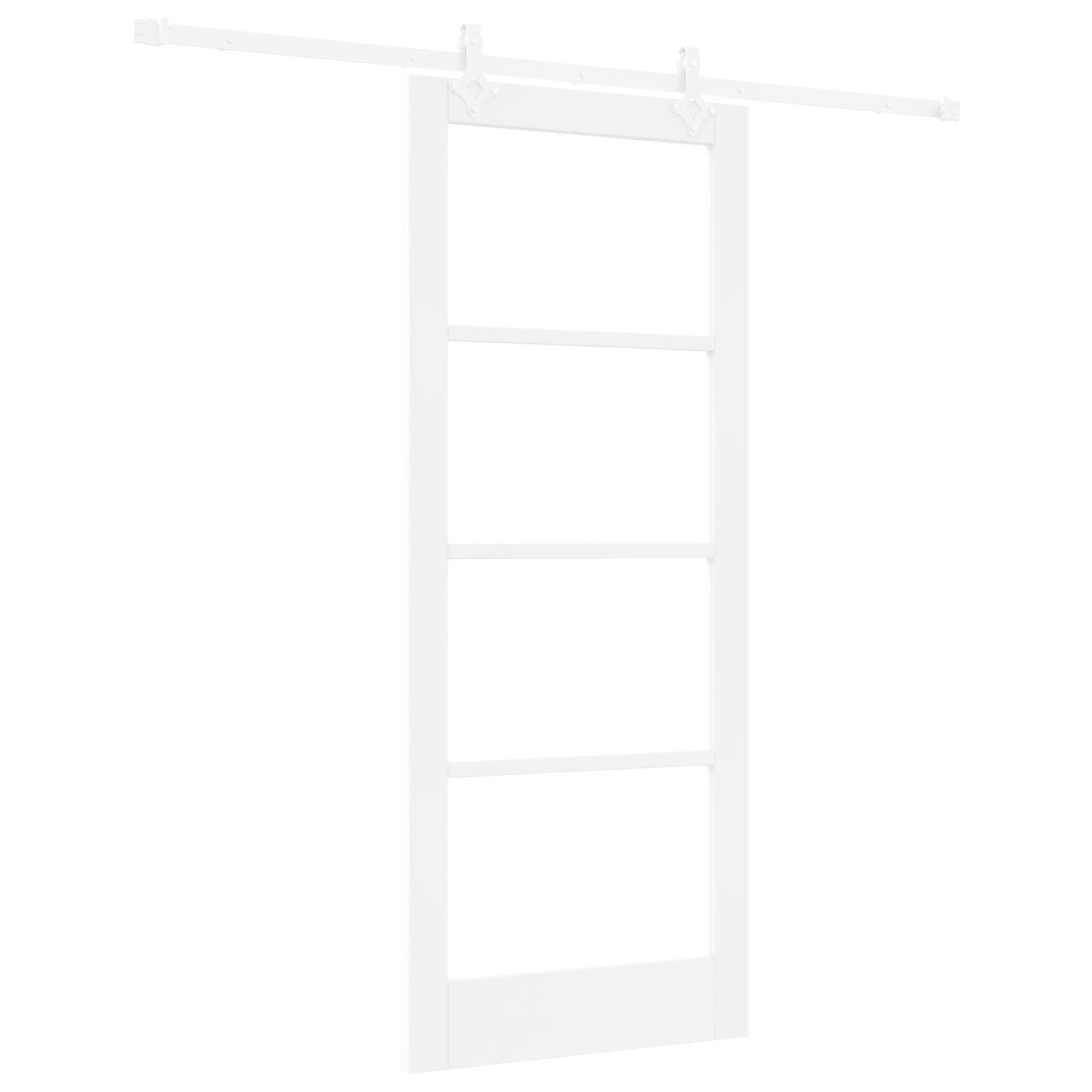 vidaXL Schiebetür Set Weiß 83x202 cm Massivholz Kiefer