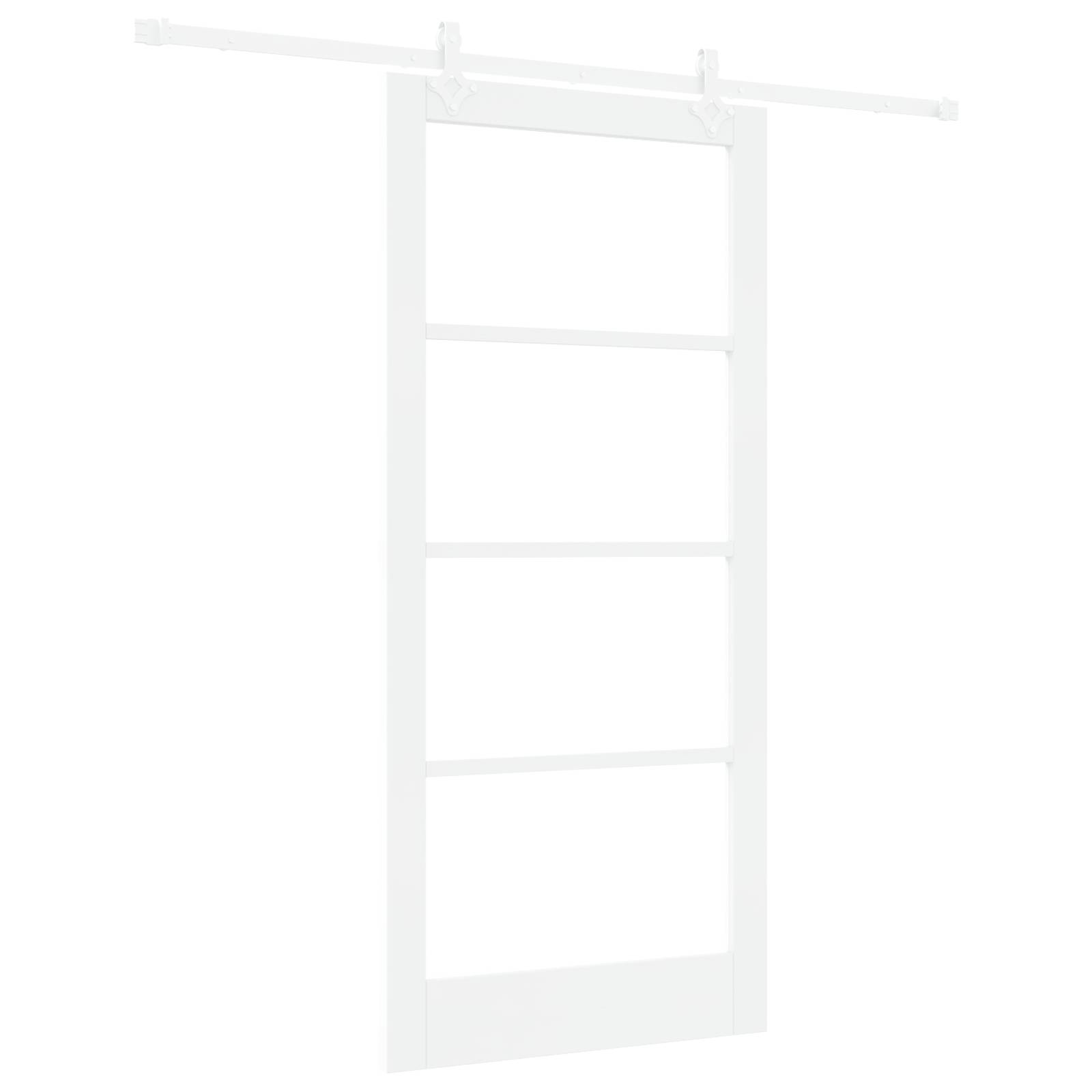 vidaXL Schiebetür mit Hardware Set Weiß 93x202 cm Massivholz Kiefer