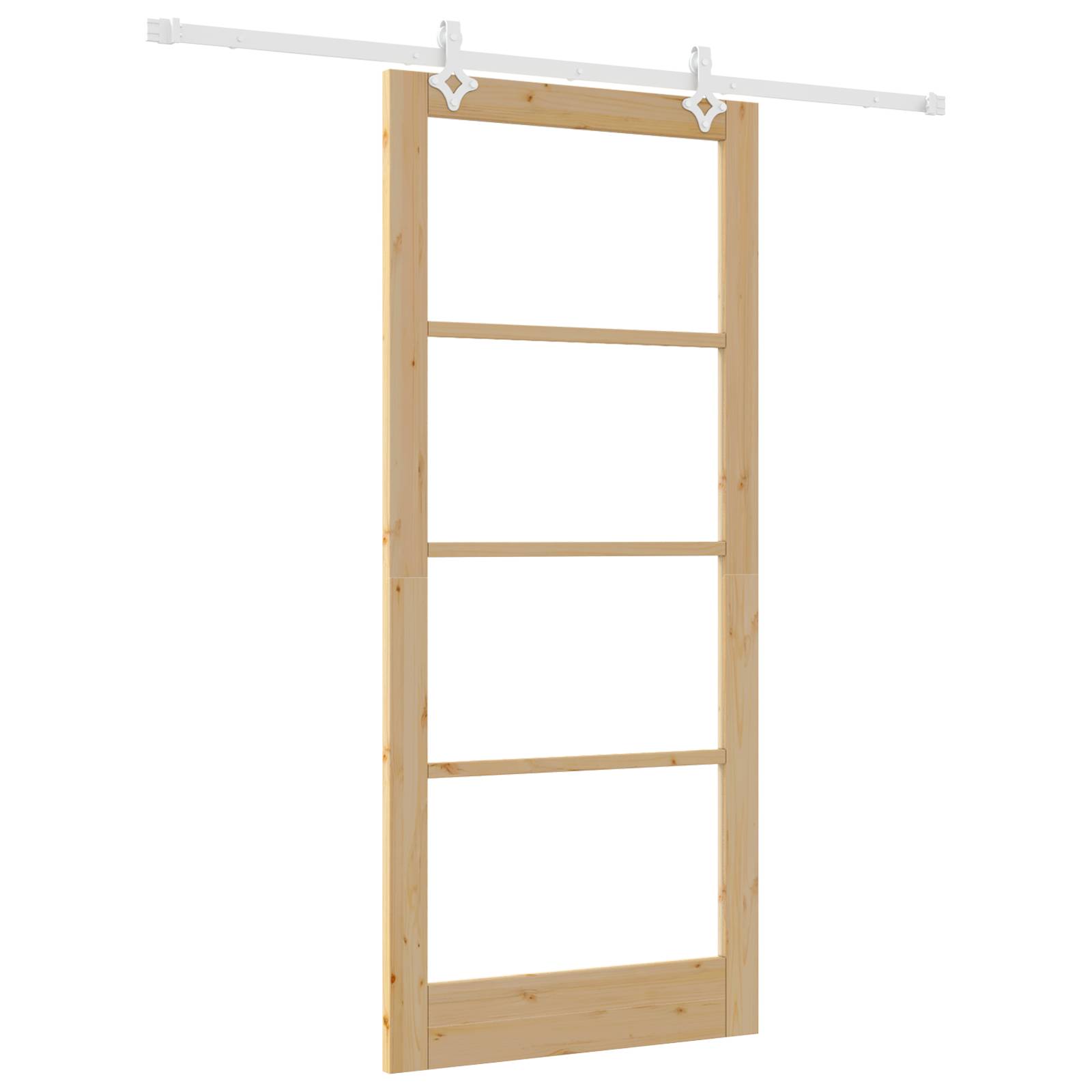 vidaXL Schiebetür mit Zubehör-Set 93x211 cm Massivholz Kiefer